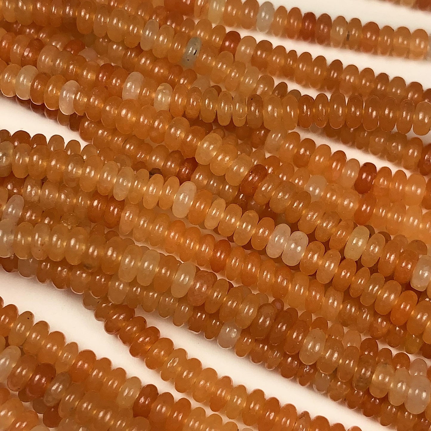 2x4mm Good Quality Natural Orange Red Aventurine Smooth Rondelle Beads 15.5" Strand