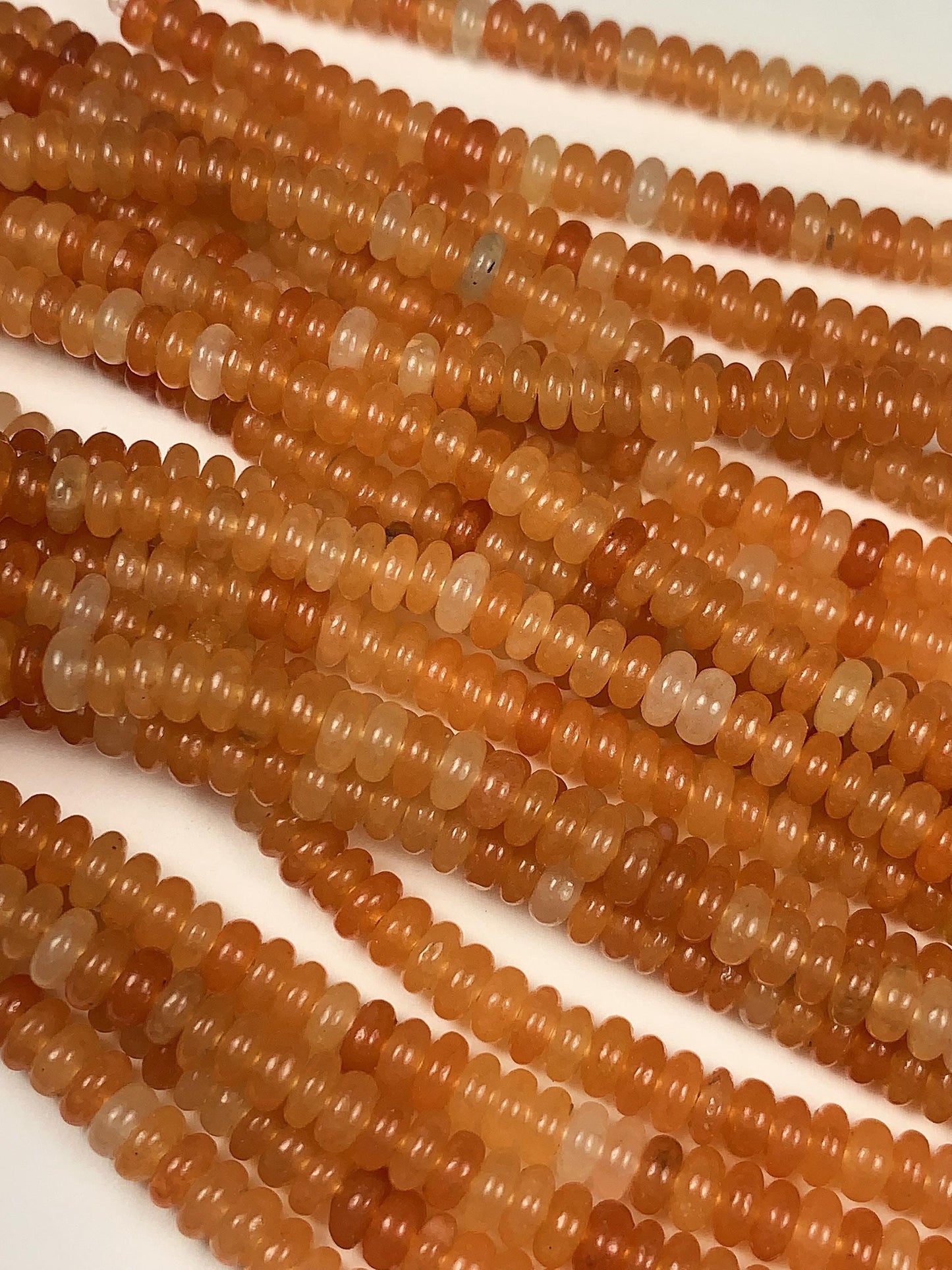 2x4mm Good Quality Natural Orange Red Aventurine Smooth Rondelle Beads 15.5" Strand