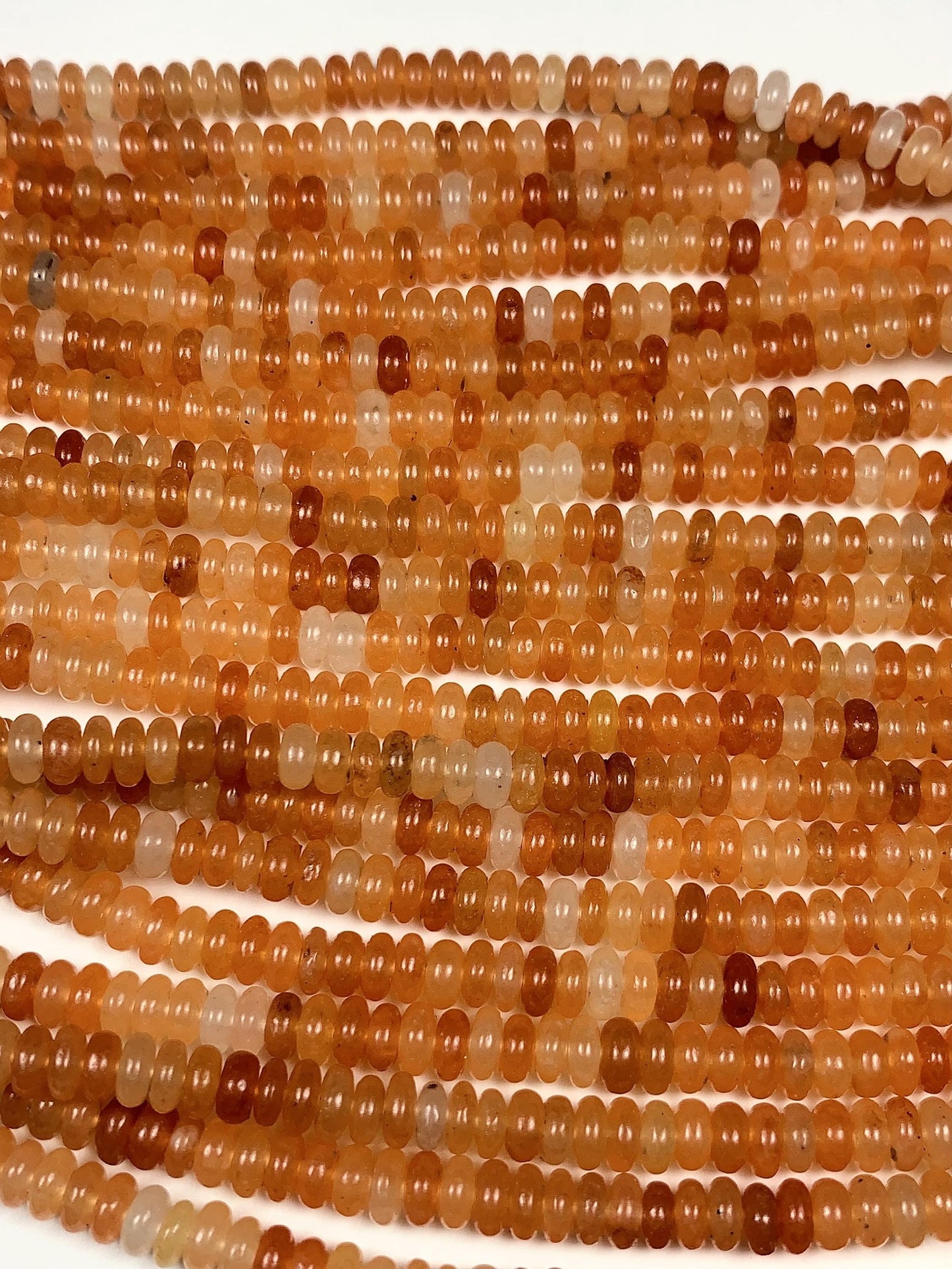 2x4mm Good Quality Natural Orange Red Aventurine Smooth Rondelle Beads 15.5" Strand