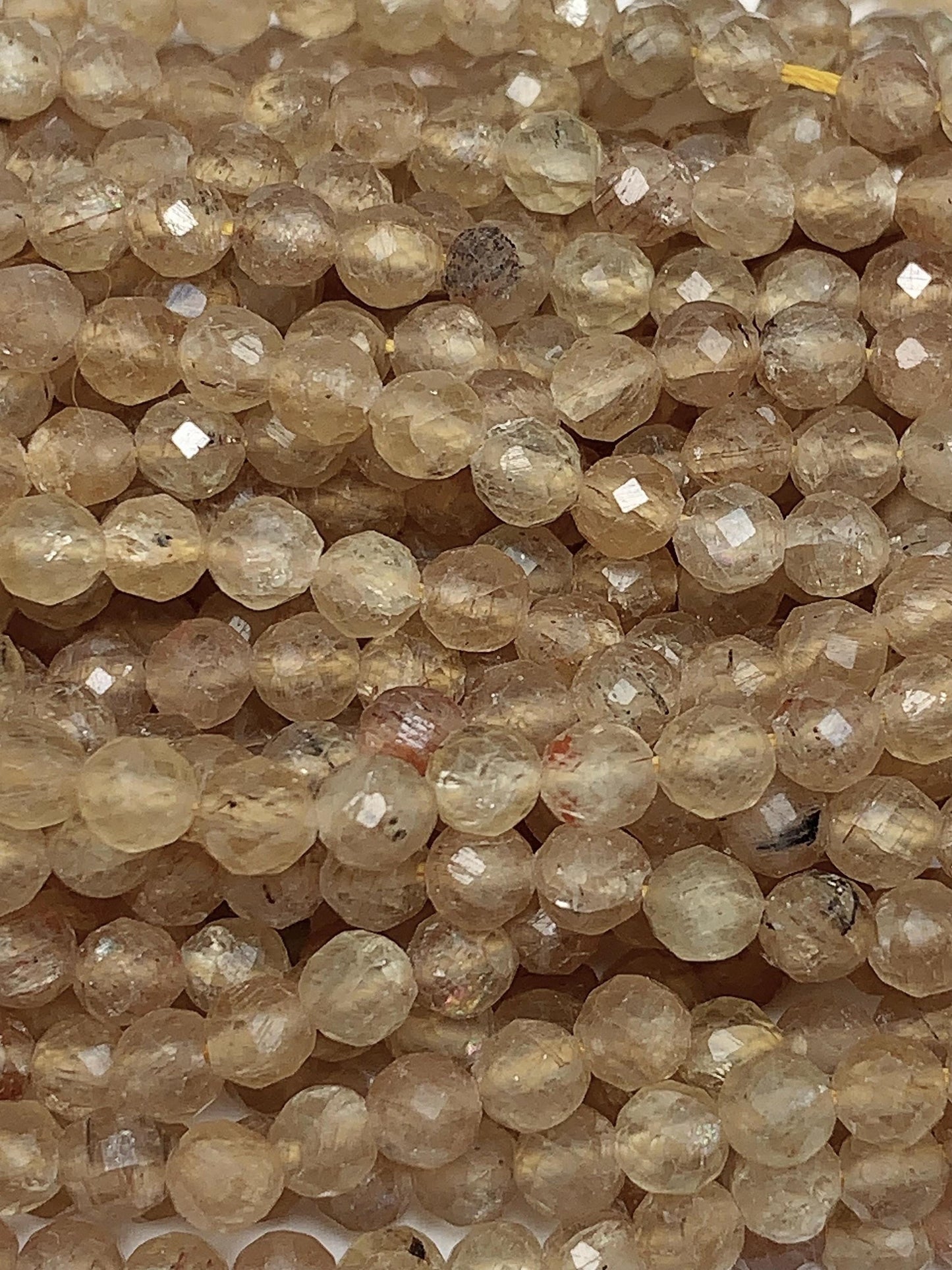 Genuine Natural Golden Apatite Faceted Round Beads 15.5" Strand 2mm 3mm 4mm
