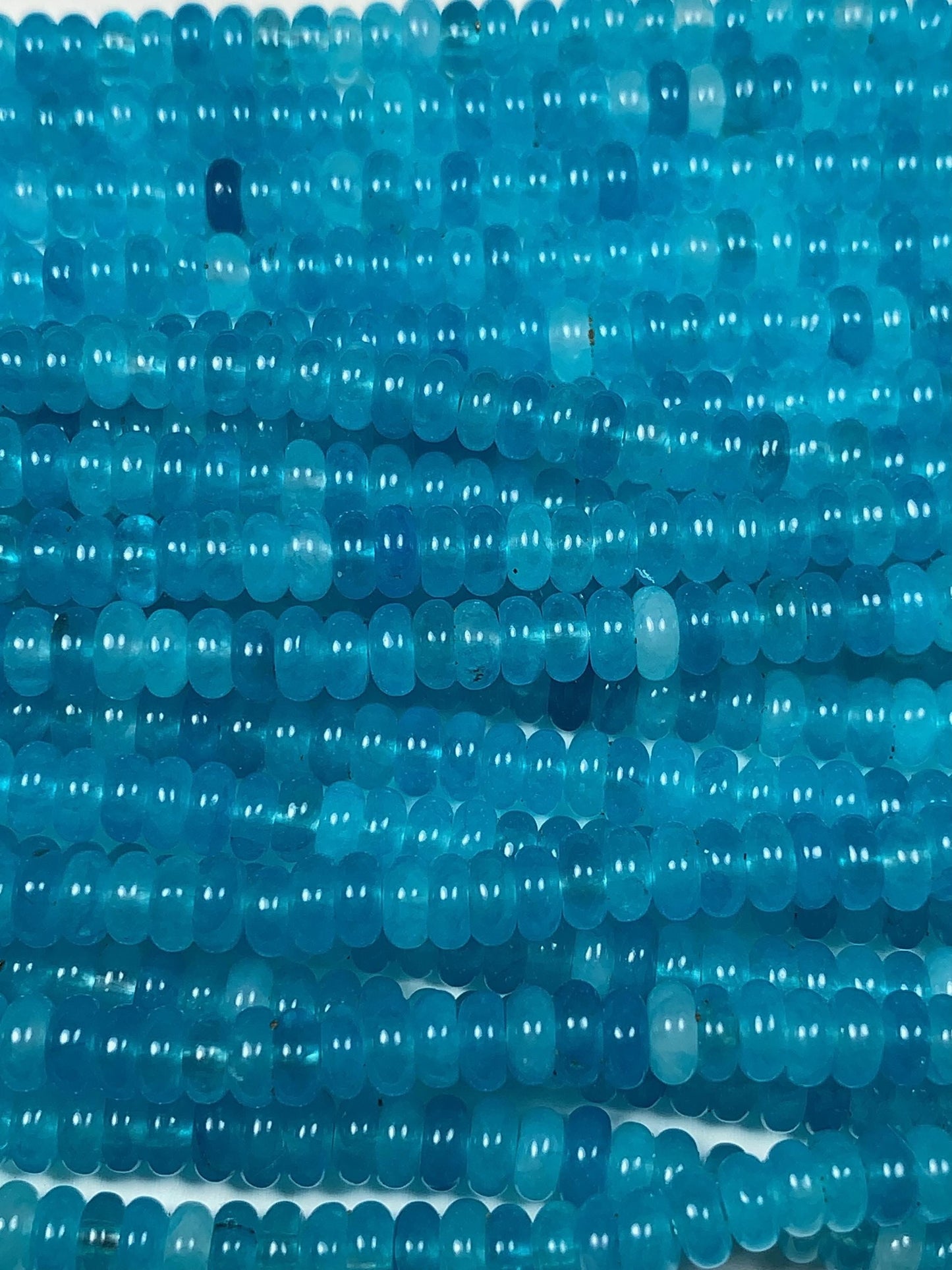 2x4mm Aqua Blue Agate Smooth Rondelle Beads 15" Strand