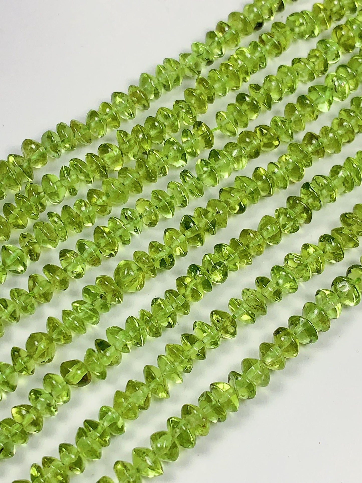 4.5 mm AAA Green Peridot Rondelle Beads 15" Strand