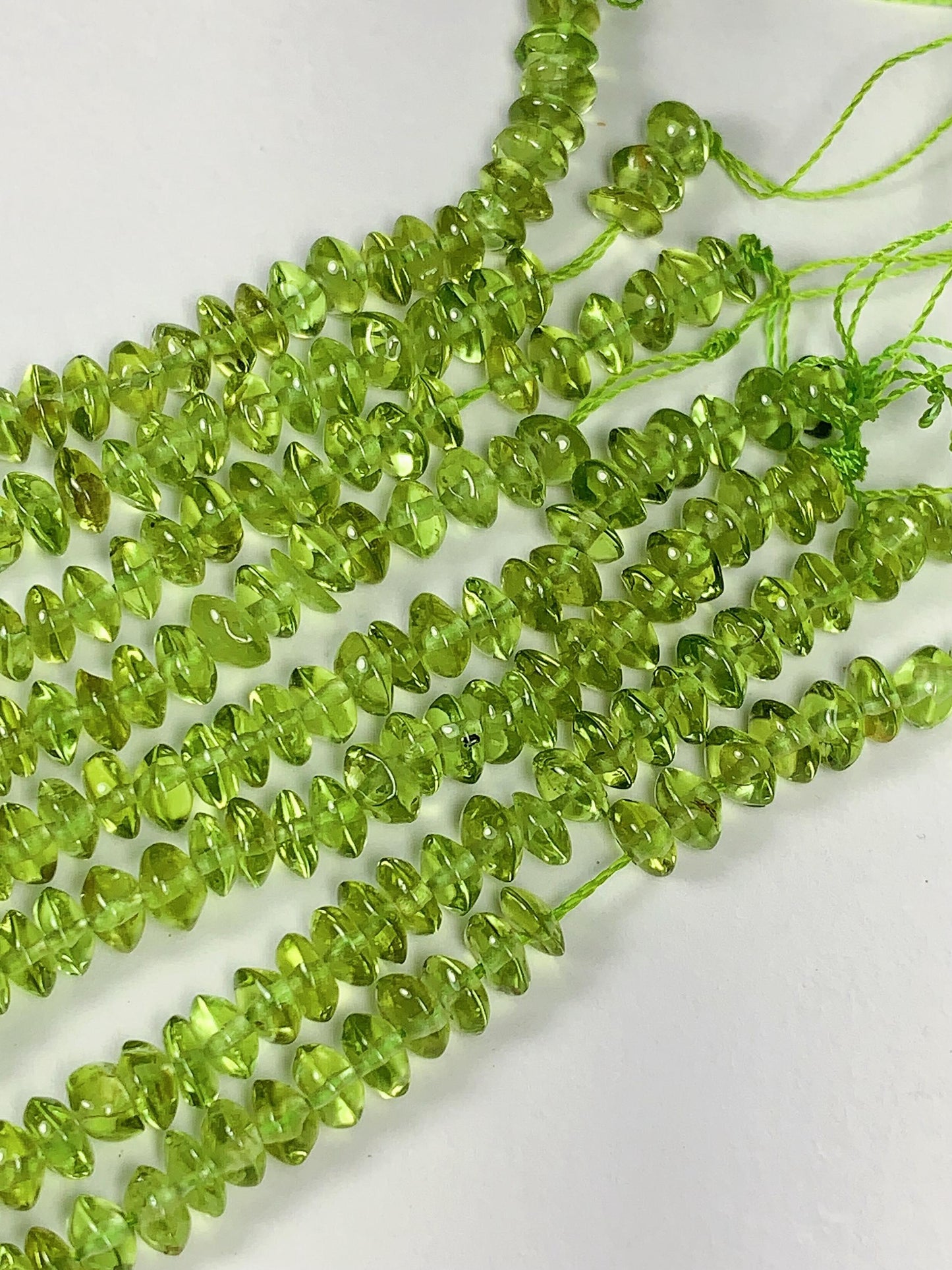 4.5 mm AAA Green Peridot Rondelle Beads 15" Strand