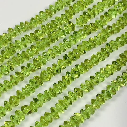 4.5 mm AAA Green Peridot Rondelle Beads 15" Strand