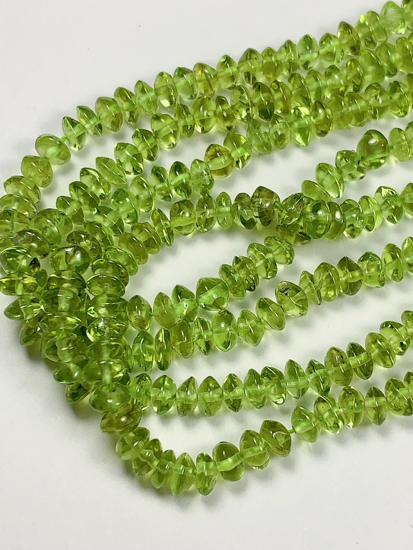 4.5 mm AAA Green Peridot Rondelle Beads 15" Strand