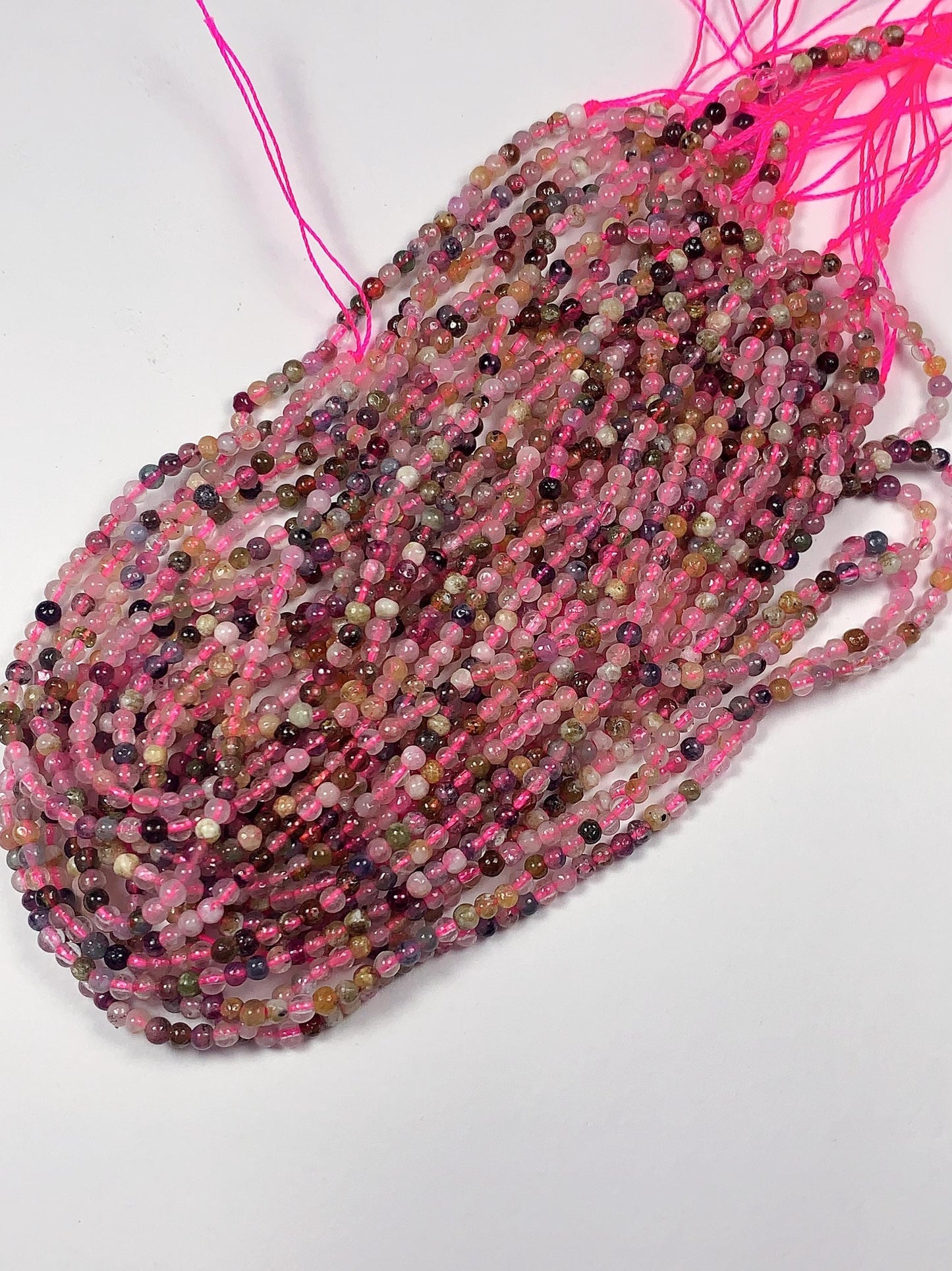 5mm Rainbow Tourmaline Smooth Round Beads: Natural Gemstone Strand 15.2