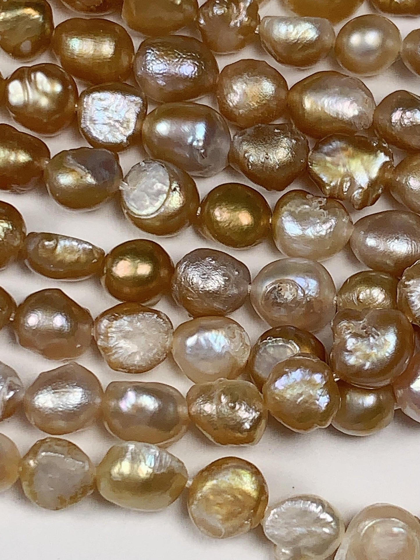 5mm Gold  Freshwater Pearl Baroque Beads: Genuine Gemstone Strand 7.5+