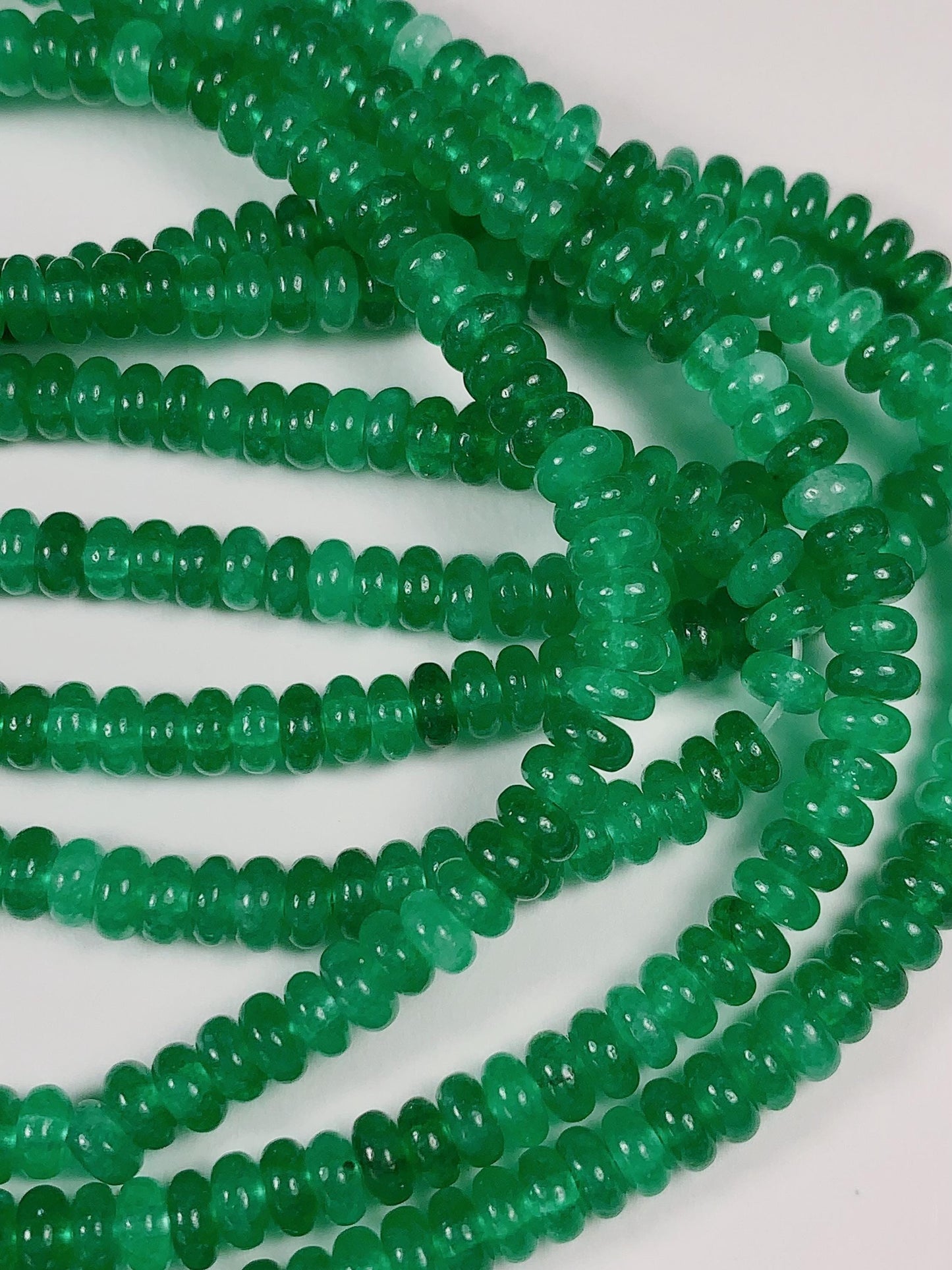 2x4mm Natural Green Agate Smooth Rondelle Beads 15 Strand