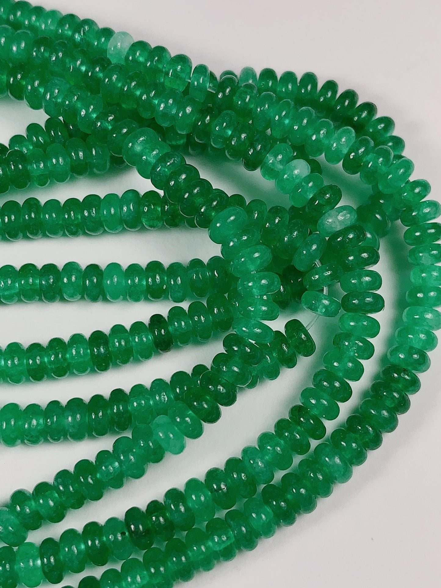 2x4mm Natural Green Agate Smooth Rondelle Beads 15 Strand