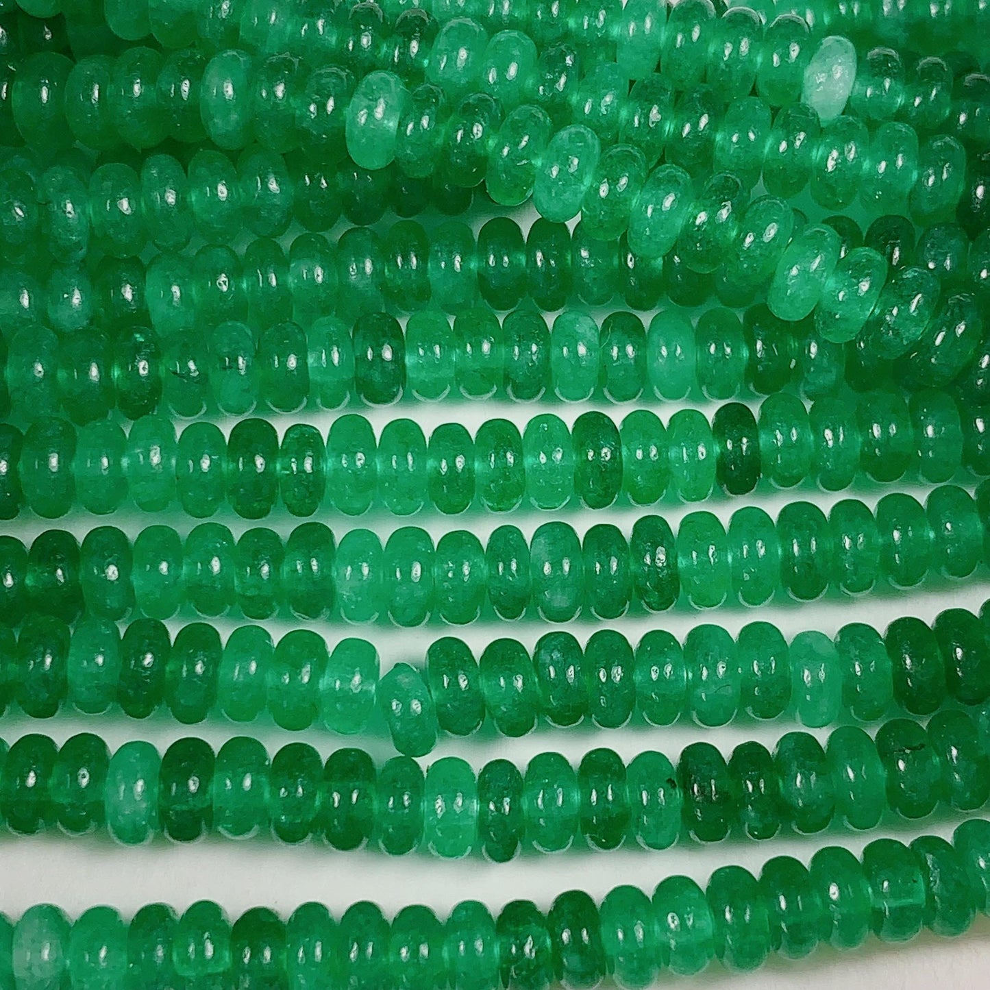 2x4mm Natural Green Agate Smooth Rondelle Beads 15 Strand