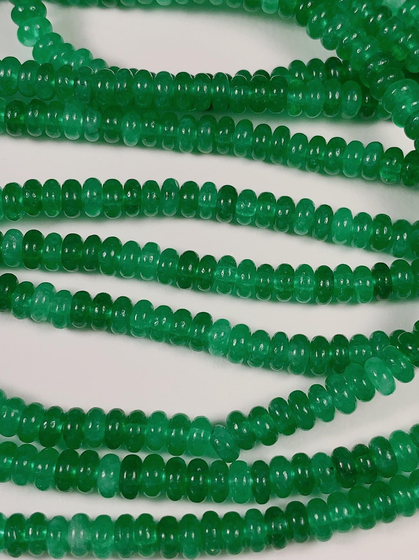 2x4mm Natural Green Agate Smooth Rondelle Beads 15 Strand