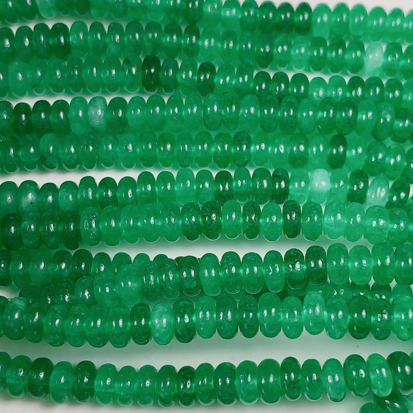 2x4mm Natural Green Agate Smooth Rondelle Beads 15 Strand