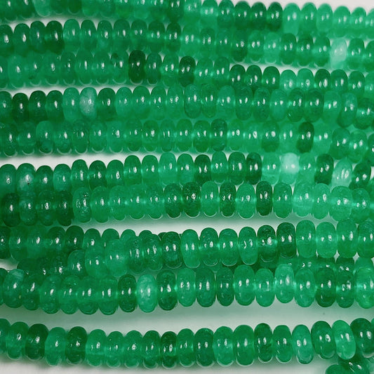 2x4mm Natural Green Agate Smooth Rondelle Beads 15 Strand