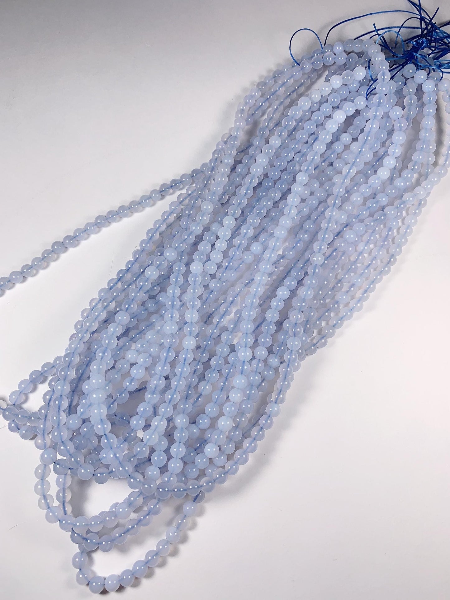 6mm AAA Natural Blue Agate Beads: Gemstone Strand (15.5")