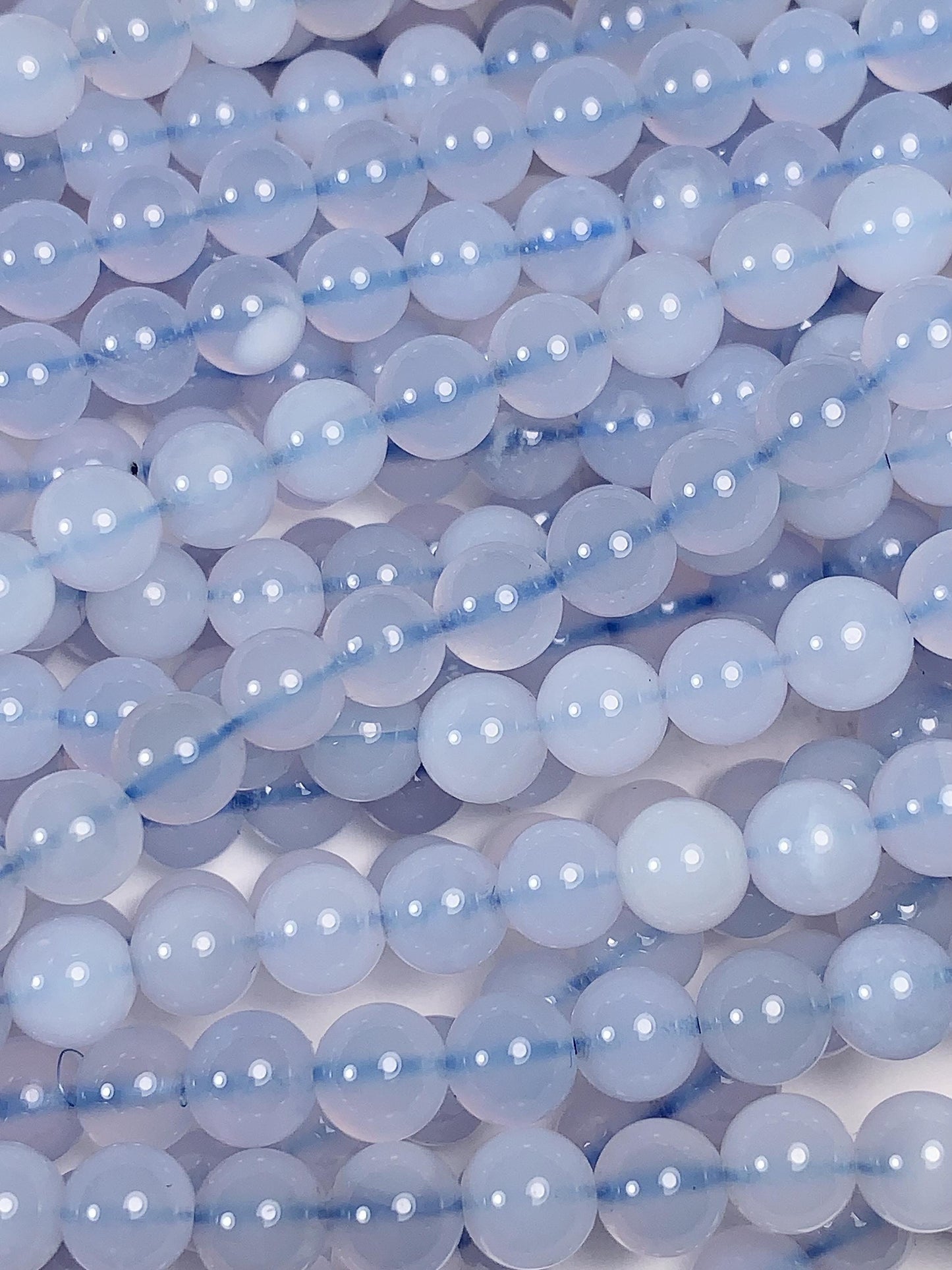 6mm AAA Natural Blue Agate Beads: Gemstone Strand (15.5")