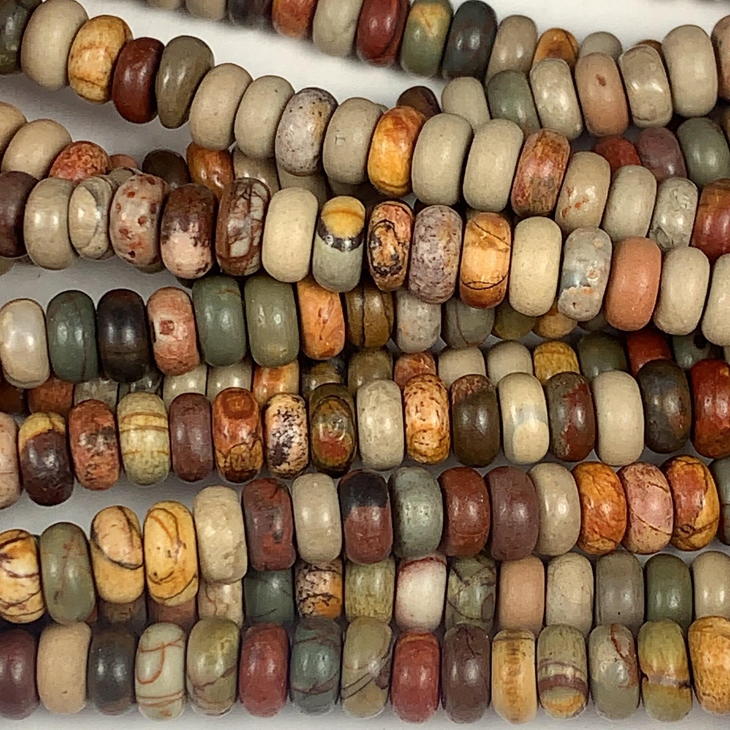2x4mm Good Quality Natural Red Green Yellow  Turquoise Smooth Rondelle Beads 15" Strand