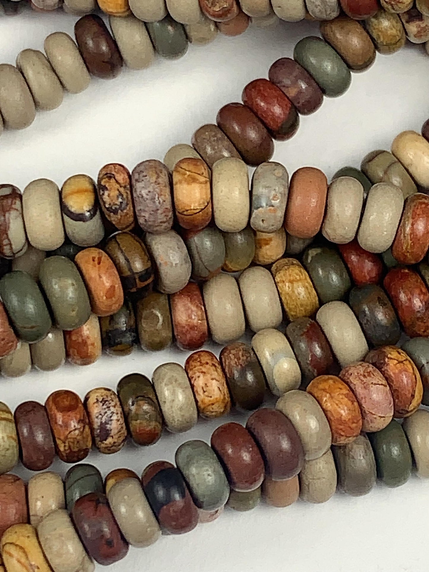 2x4mm Good Quality Natural Red Green Yellow  Turquoise Smooth Rondelle Beads 15" Strand