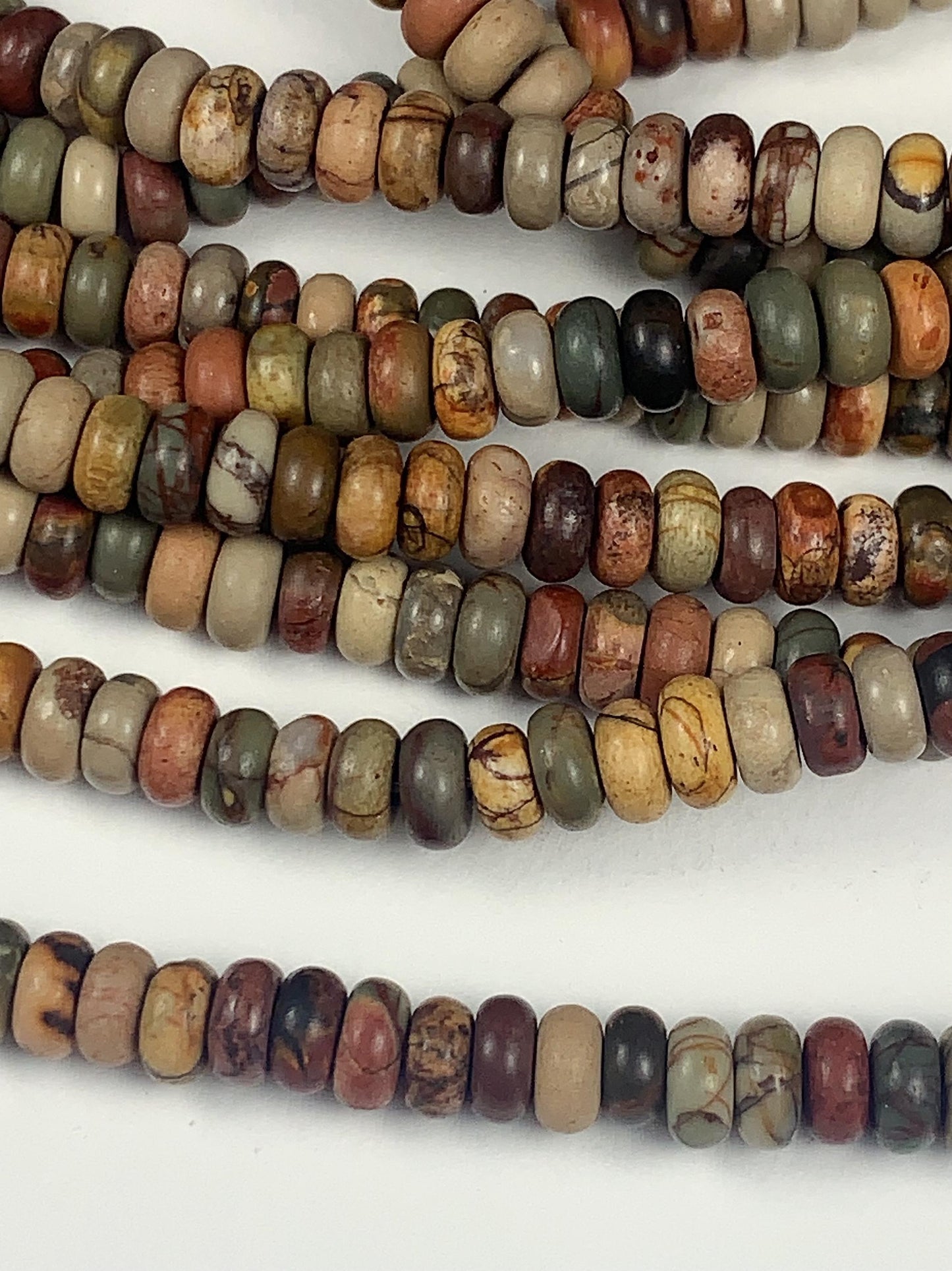 2x4mm Good Quality Natural Red Green Yellow  Turquoise Smooth Rondelle Beads 15" Strand