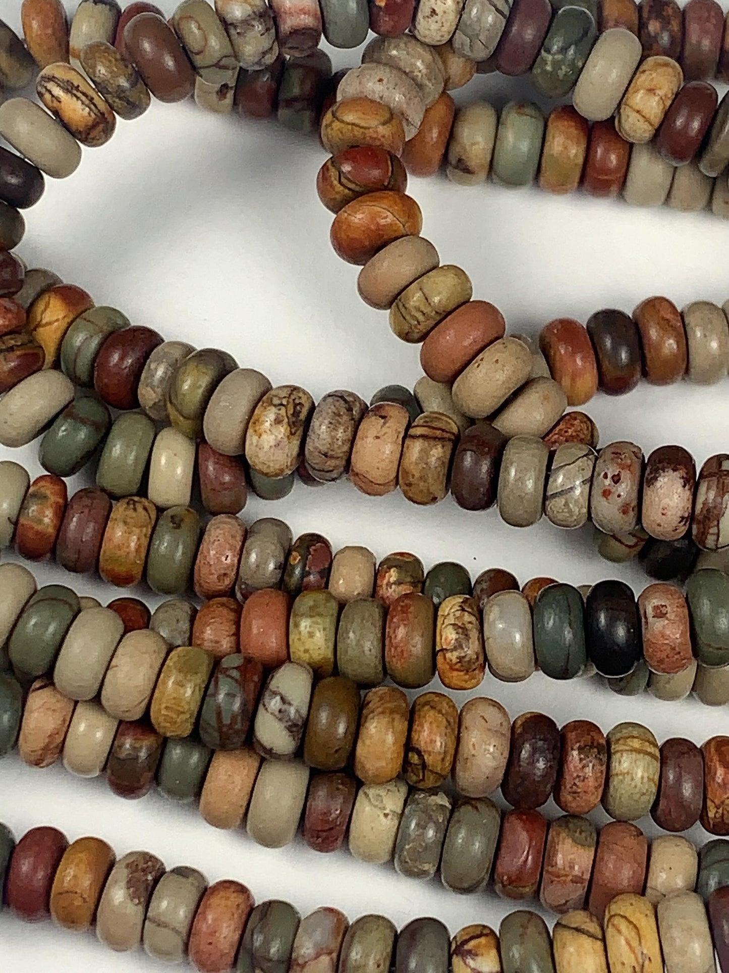 2x4mm Good Quality Natural Red Green Yellow  Turquoise Smooth Rondelle Beads 15" Strand