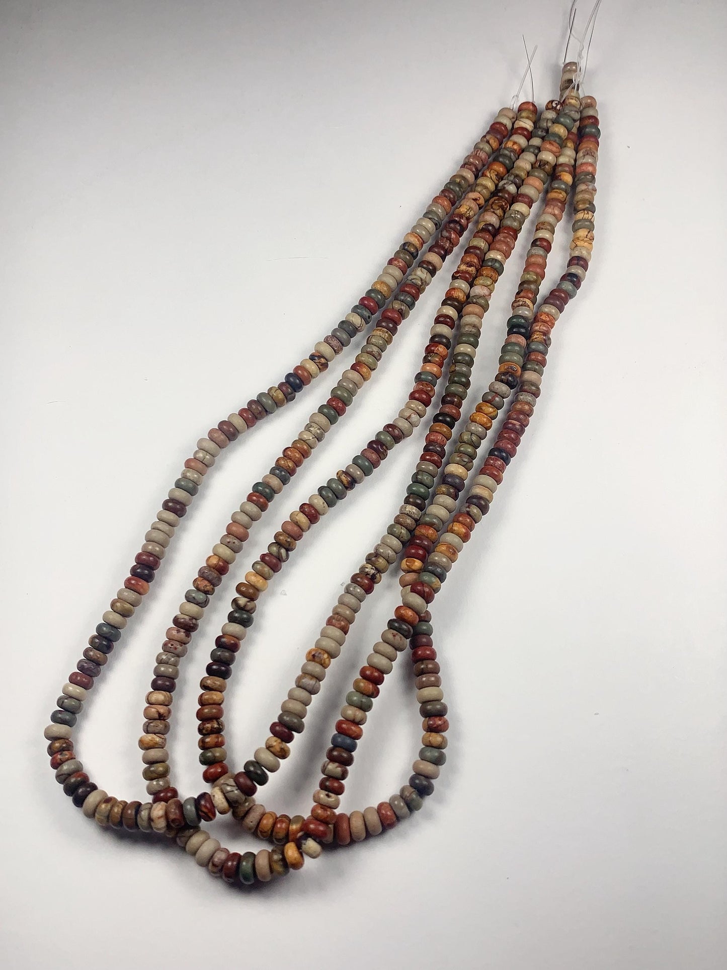 2x4mm Good Quality Natural Red Green Yellow  Turquoise Smooth Rondelle Beads 15" Strand