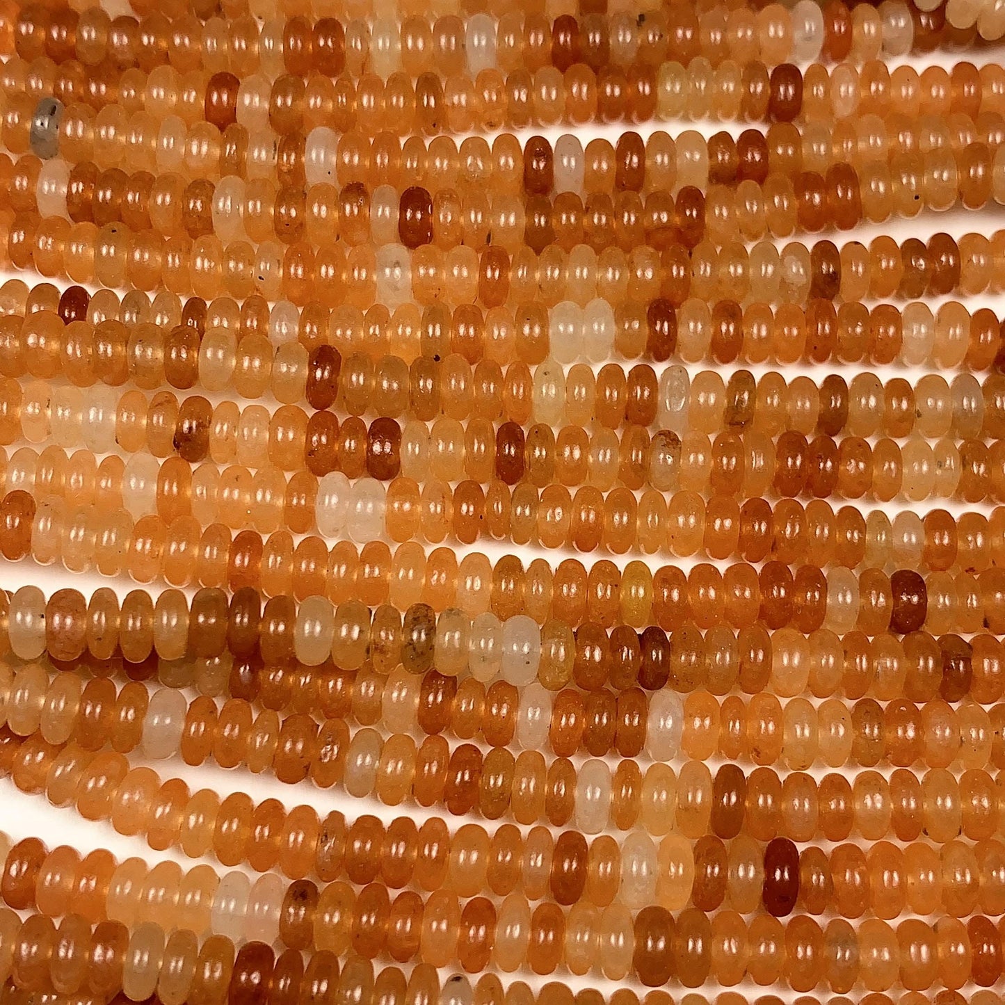 2x4mm Good Quality Natural Orange Red Aventurine Smooth Rondelle Beads 15.5" Strand