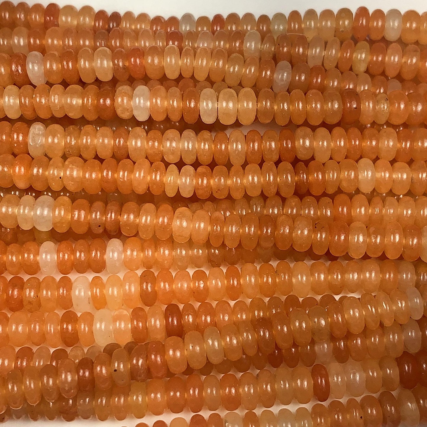 2x4mm Good Quality Natural Orange Red Aventurine Smooth Rondelle Beads 15.5" Strand