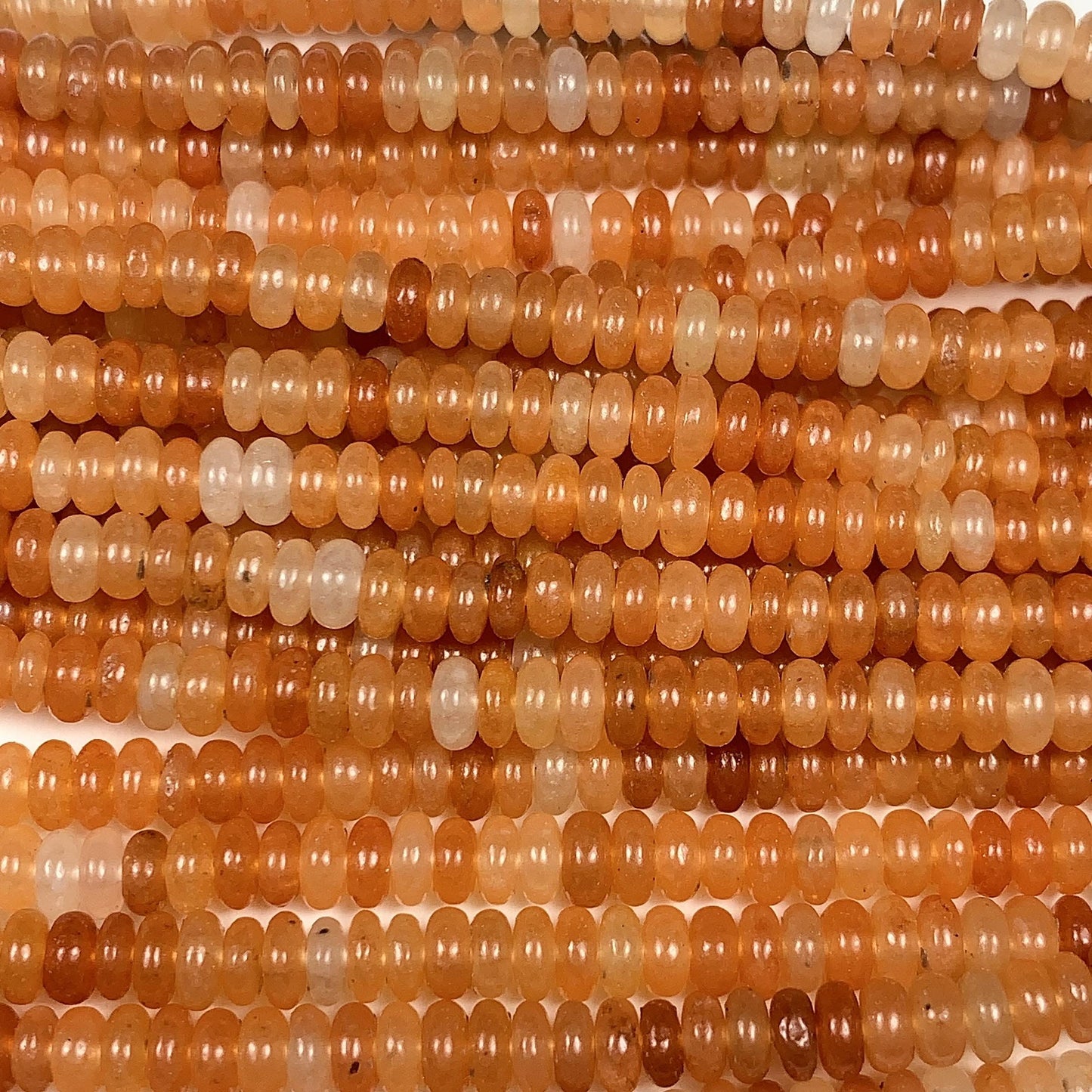 2x4mm Good Quality Natural Orange Red Aventurine Smooth Rondelle Beads 15.5" Strand