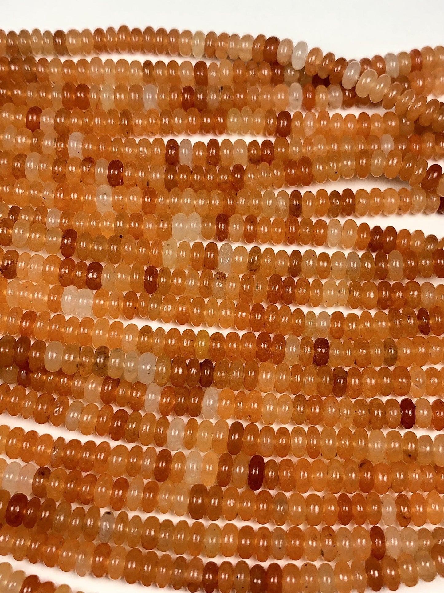 2x4mm Good Quality Natural Orange Red Aventurine Smooth Rondelle Beads 15.5" Strand