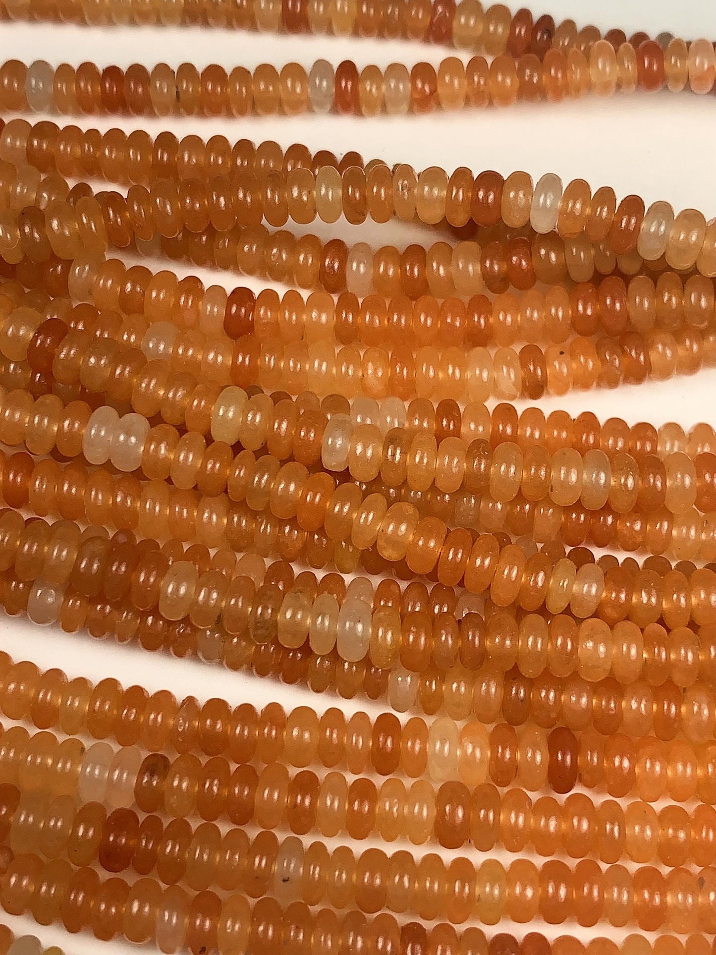 2x4mm Good Quality Natural Orange Red Aventurine Smooth Rondelle Beads 15.5" Strand