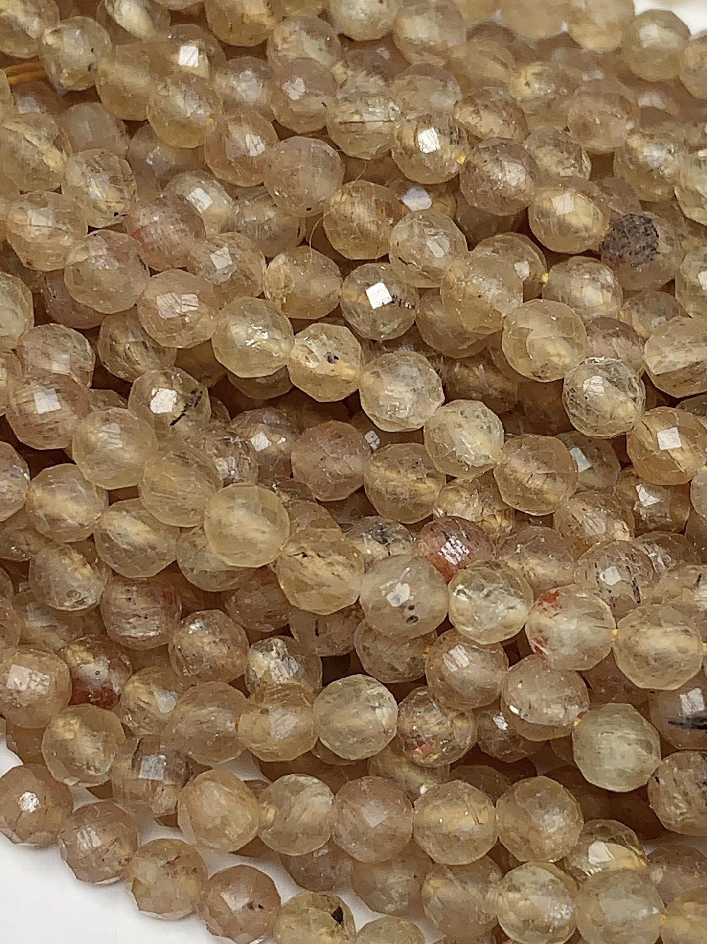Genuine Natural Golden Apatite Faceted Round Beads 15.5" Strand 2mm 3mm 4mm