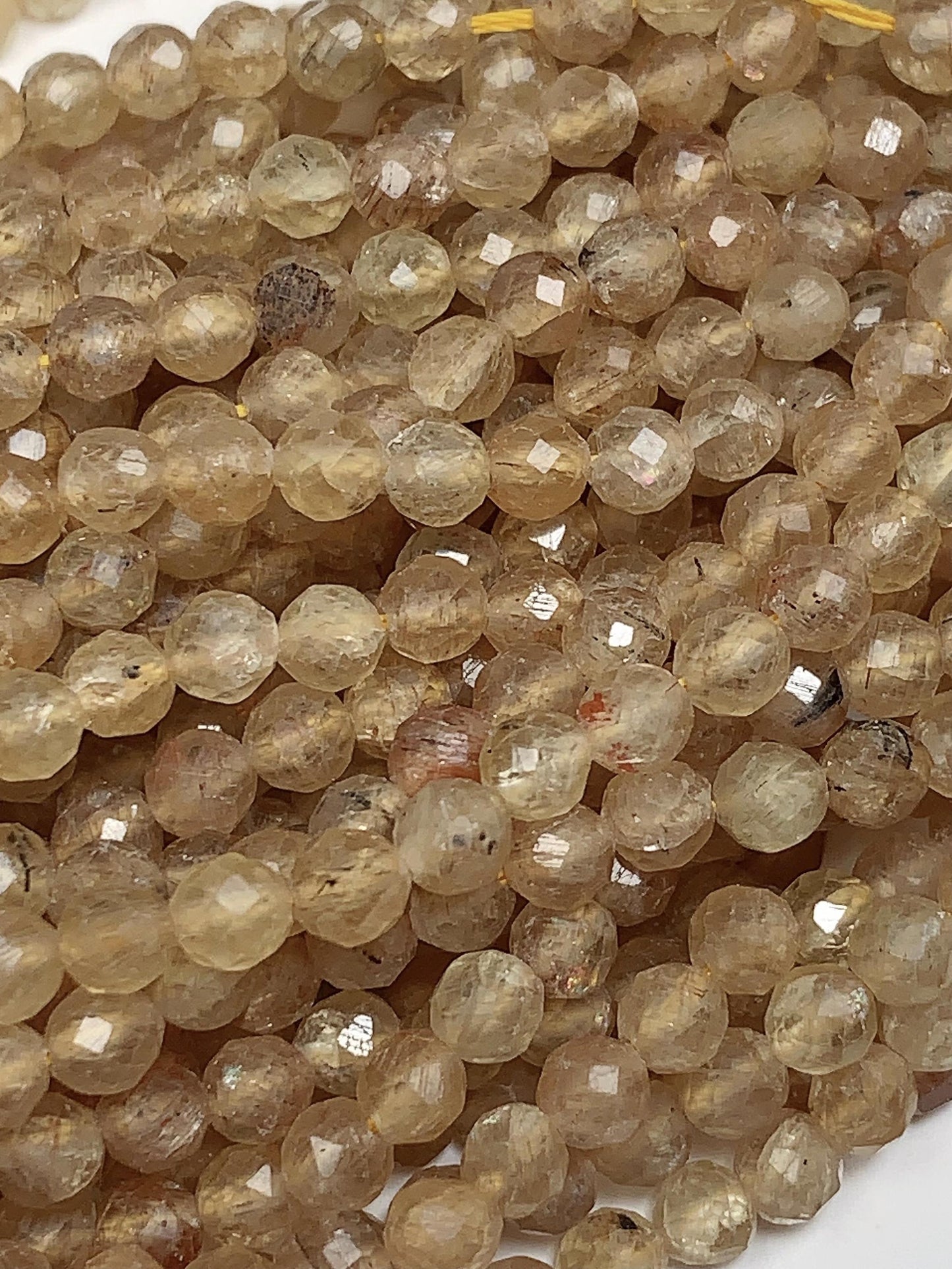 Genuine Natural Golden Apatite Faceted Round Beads 15.5" Strand 2mm 3mm 4mm