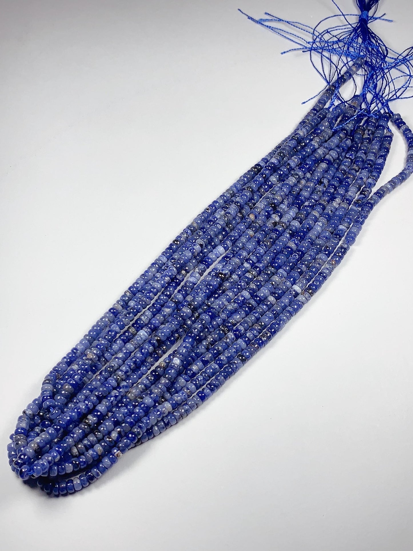2x4mm Good Color  Natural Blue Sodalite Smooth Rondelle Beads 15.5" Strand