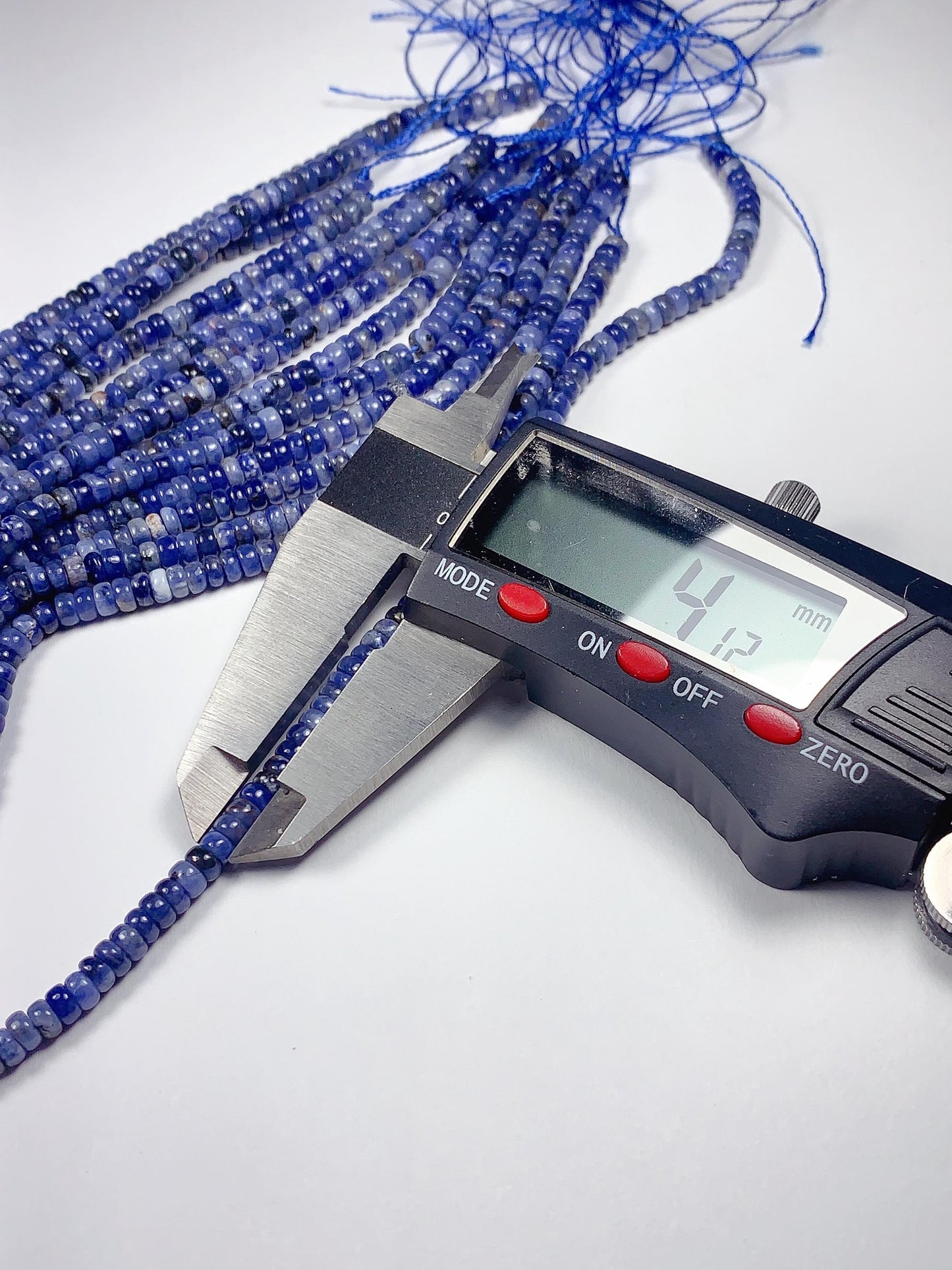 2x4mm Good Color  Natural Blue Sodalite Smooth Rondelle Beads 15.5" Strand