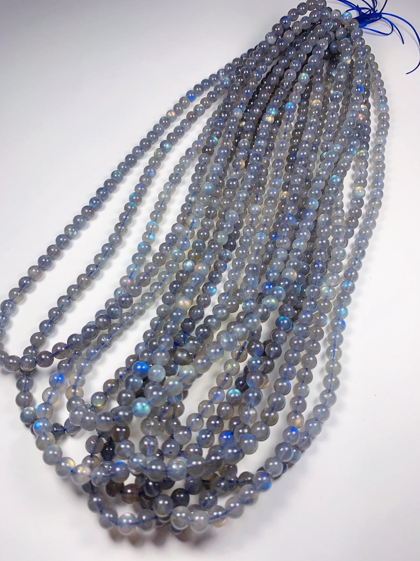 AAA++ Blue Rainbow Dark Gray Flashes Labradorite Smooth Round Beads 15.5" Strand gemstone 2mm 3mm 4mm 6mm 8mm 10mm 12mm 14mm 16mm 18mm 20mm