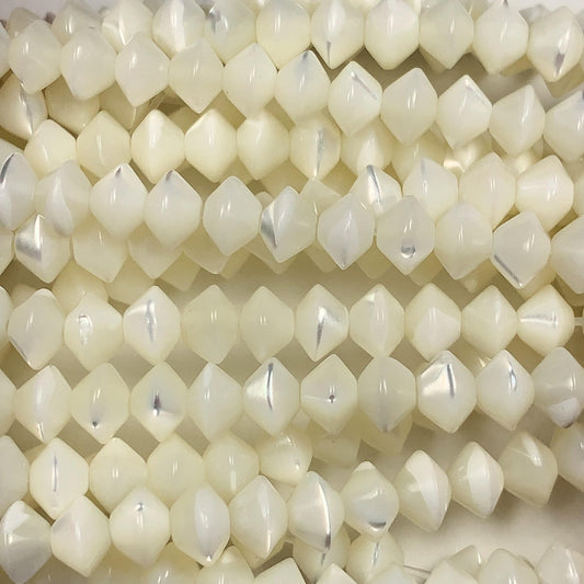 4x6mm AAA Natural White Mother of pearl Shell Bicone Rondelle Shape Beads 15Strand