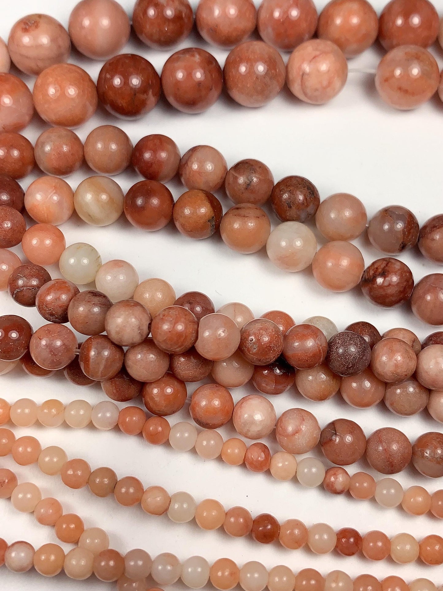 Natural Peach Pink Aventurine Smooth Round Beads 15.5" Strand  4mm 6mm 8mm 10mm