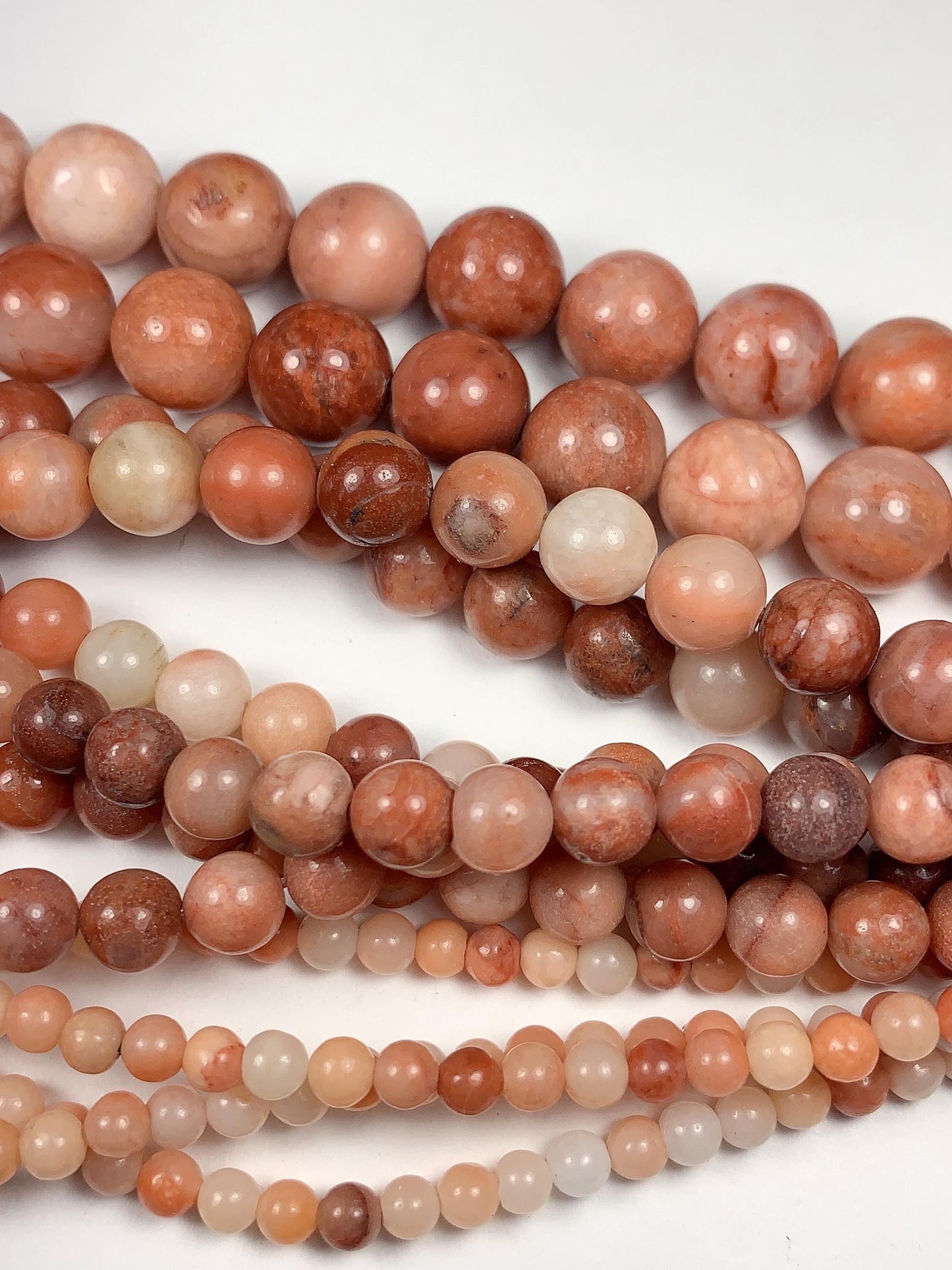 Natural Peach Pink Aventurine Smooth Round Beads 15.5" Strand  4mm 6mm 8mm 10mm