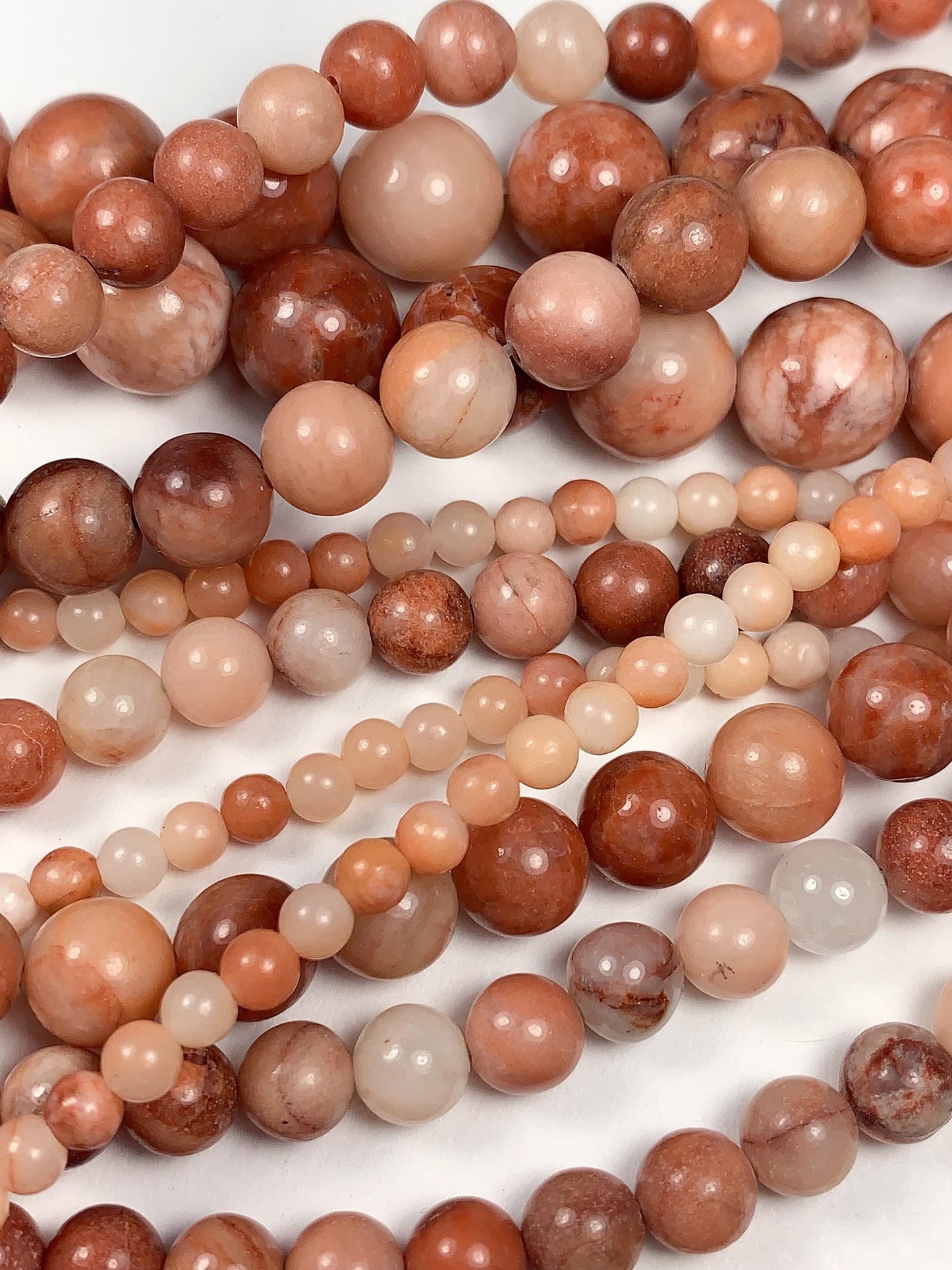 Natural Peach Pink Aventurine Smooth Round Beads 15.5" Strand  4mm 6mm 8mm 10mm