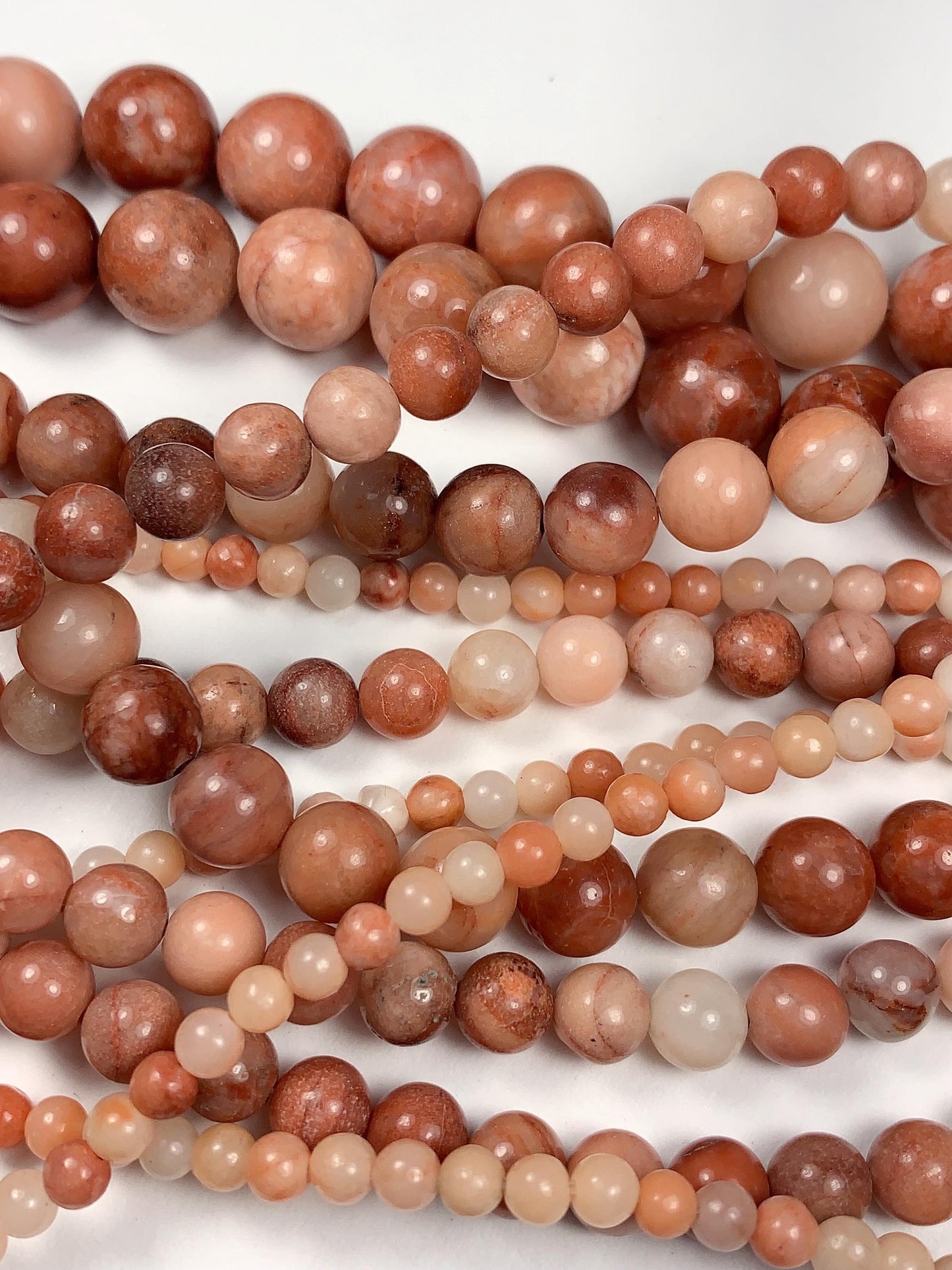 Natural Peach Pink Aventurine Smooth Round Beads 15.5" Strand  4mm 6mm 8mm 10mm