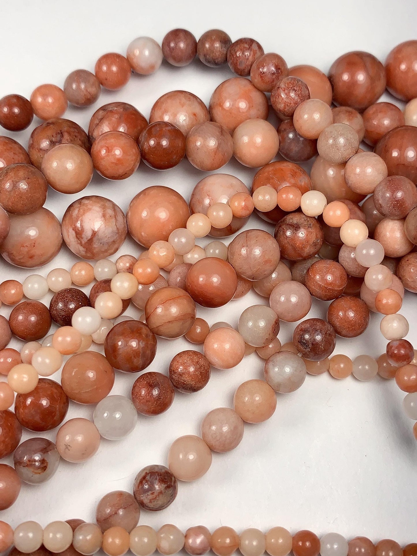 Natural Peach Pink Aventurine Smooth Round Beads 15.5" Strand  4mm 6mm 8mm 10mm