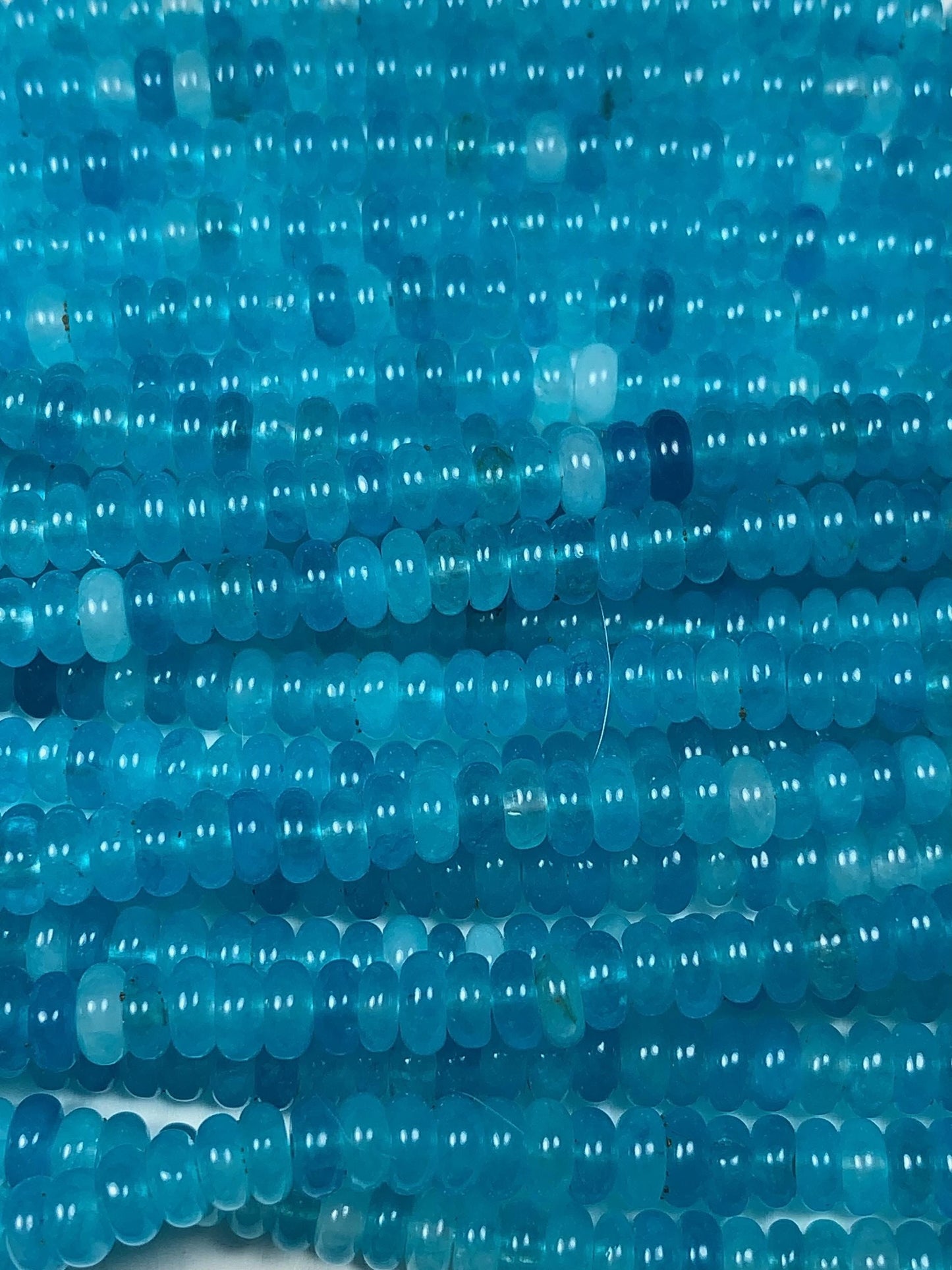 2x4mm Aqua Blue Agate Smooth Rondelle Beads 15" Strand