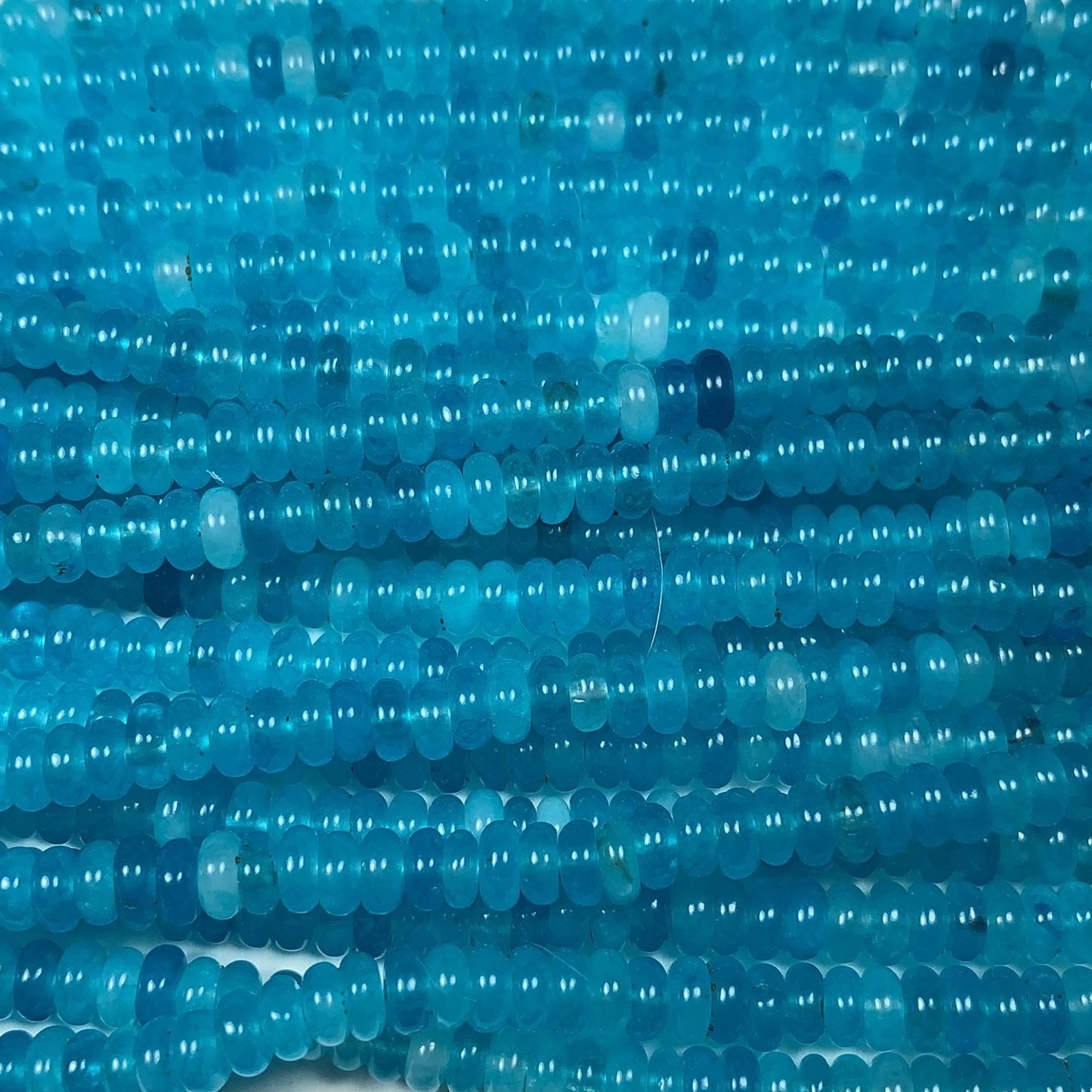 2x4mm Aqua Blue Agate Smooth Rondelle Beads 15" Strand