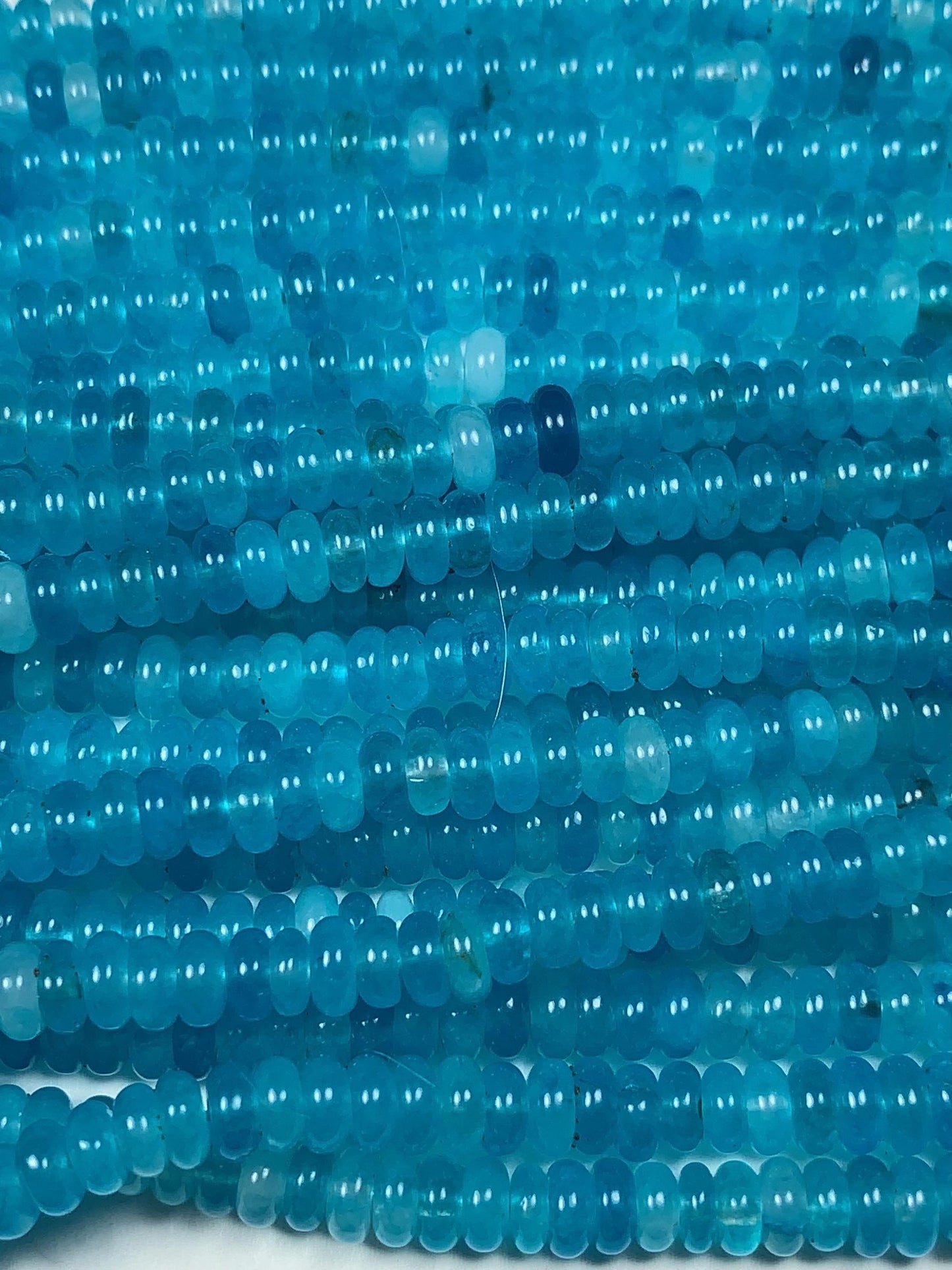 2x4mm Aqua Blue Agate Smooth Rondelle Beads 15" Strand