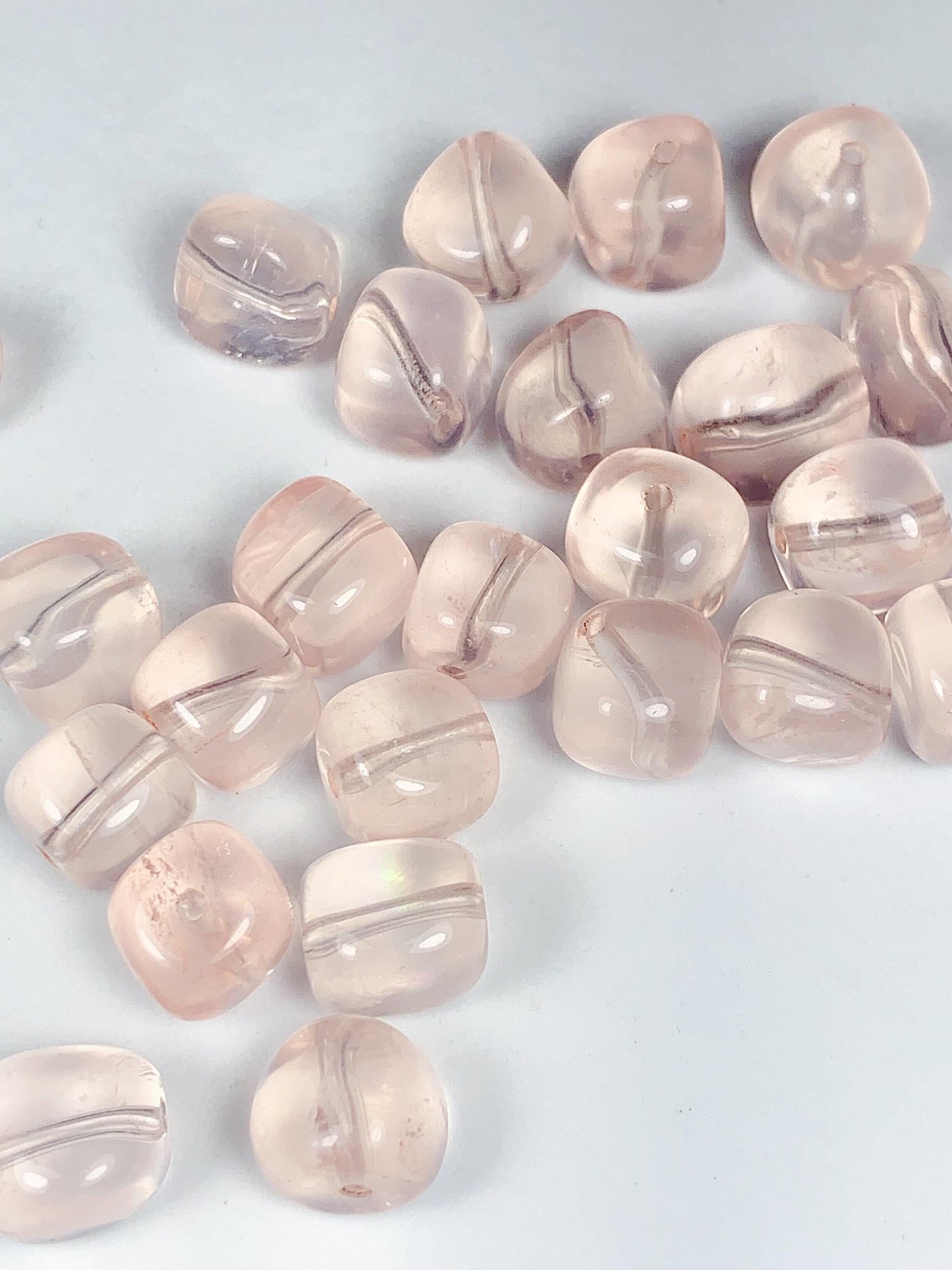 AAA Madagascar Transparent Peach Pink Rose Quartz Beads Loose Gemstone Free Cube Square Cut