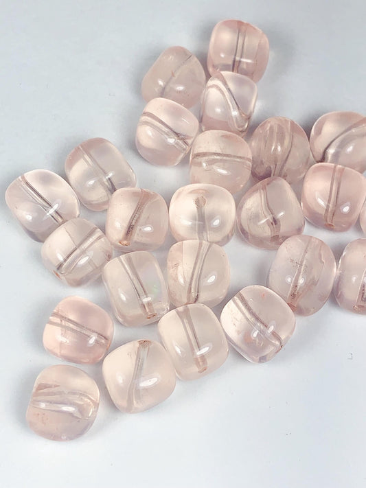 AAA Madagascar Transparent Peach Pink Rose Quartz Beads Loose Gemstone Free Cube Square Cut