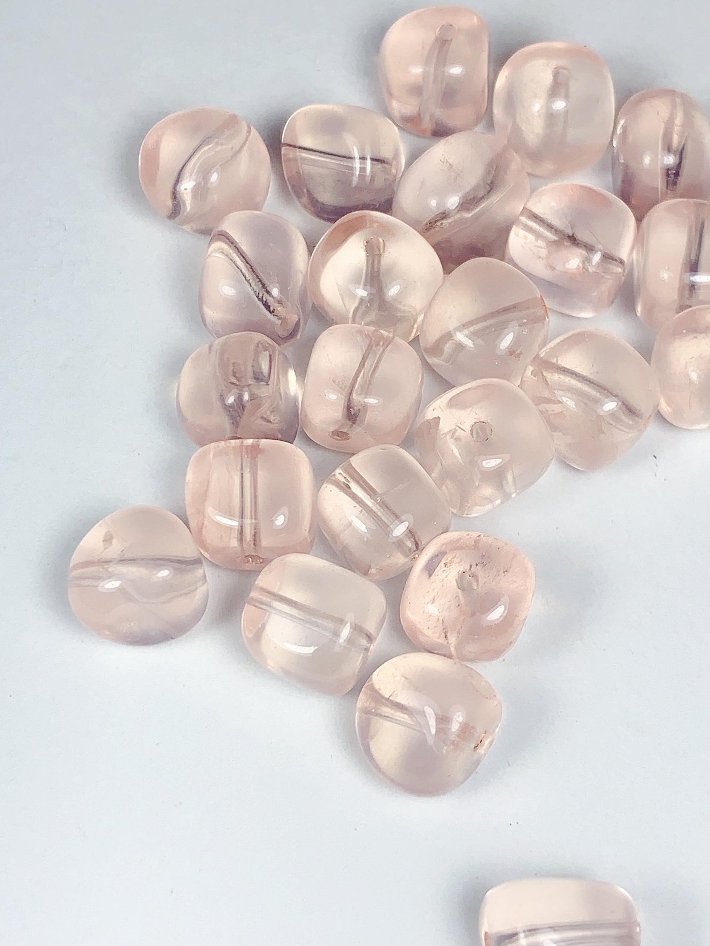 AAA Madagascar Transparent Peach Pink Rose Quartz Beads Loose Gemstone Free Cube Square Cut