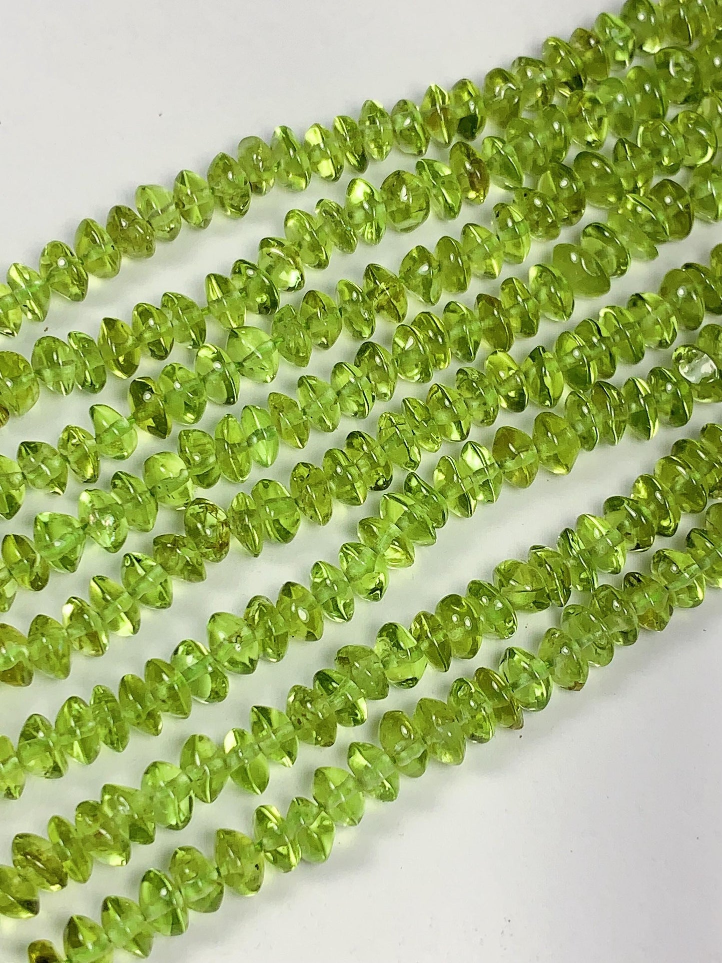 4.5 mm AAA Green Peridot Rondelle Beads 15" Strand
