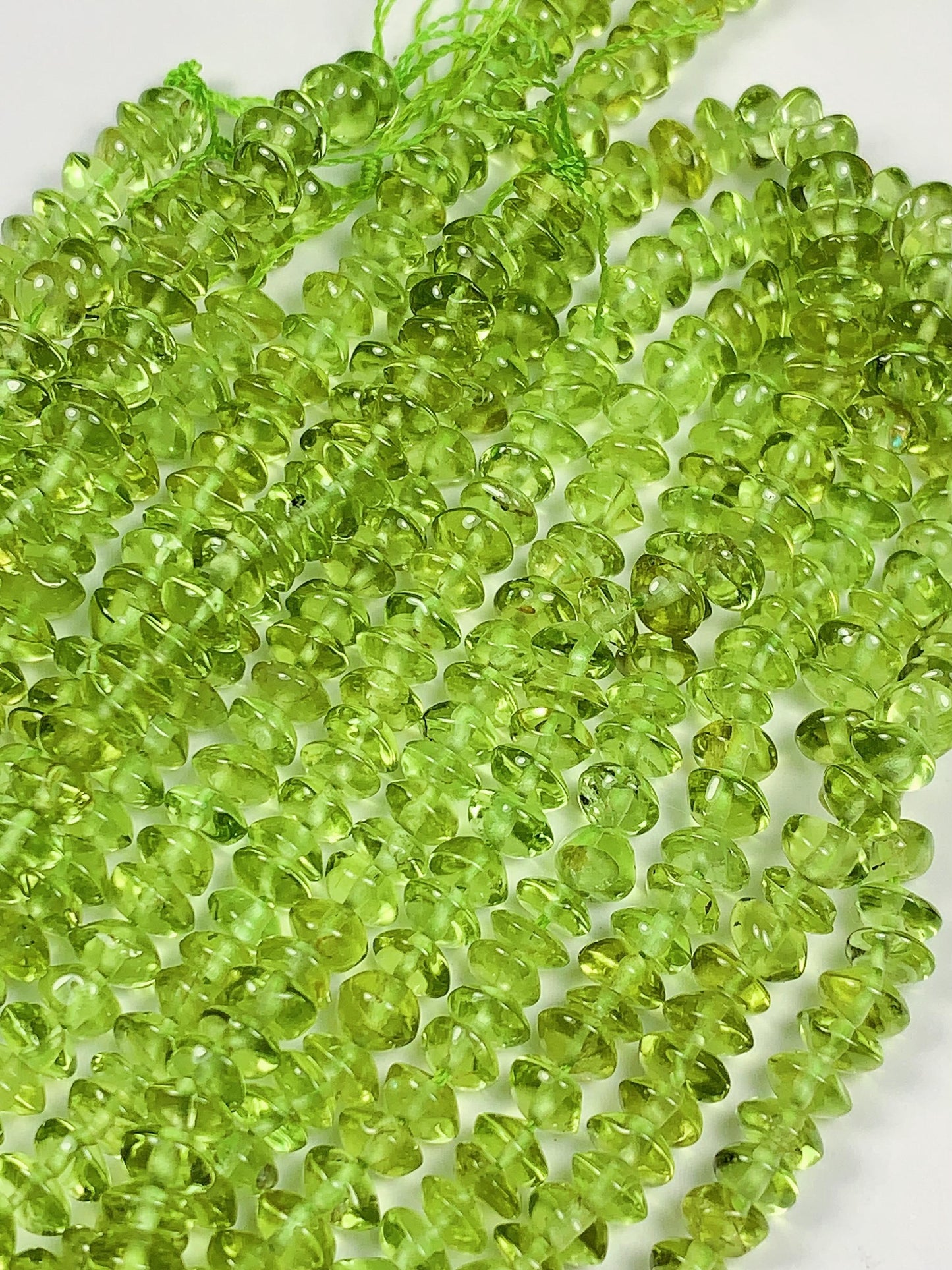 4.5 mm AAA Green Peridot Rondelle Beads 15" Strand