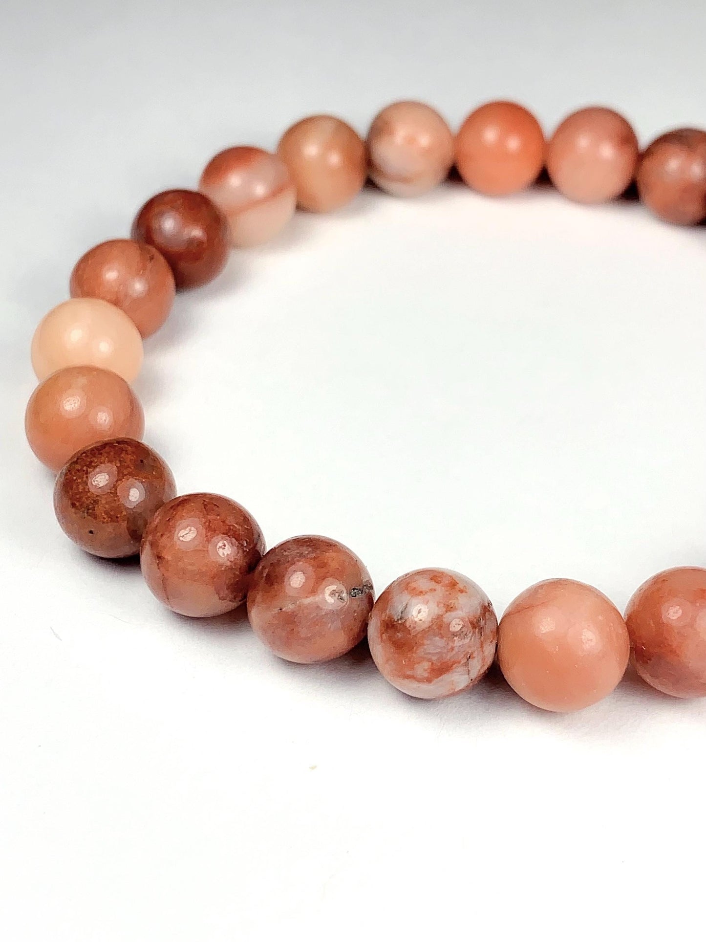 Natural Peach Pink Aventurine Stretch Bracelet Gemstone, Smooth Round Beads 4mm 6mm 8mm 10mm