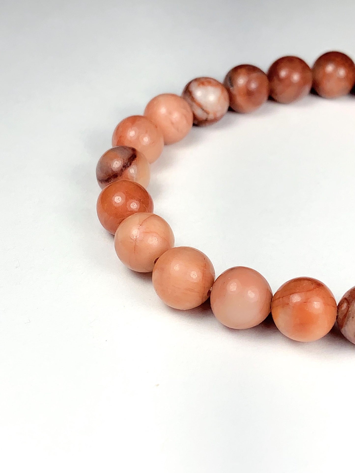 Natural Peach Pink Aventurine Stretch Bracelet Gemstone, Smooth Round Beads 4mm 6mm 8mm 10mm
